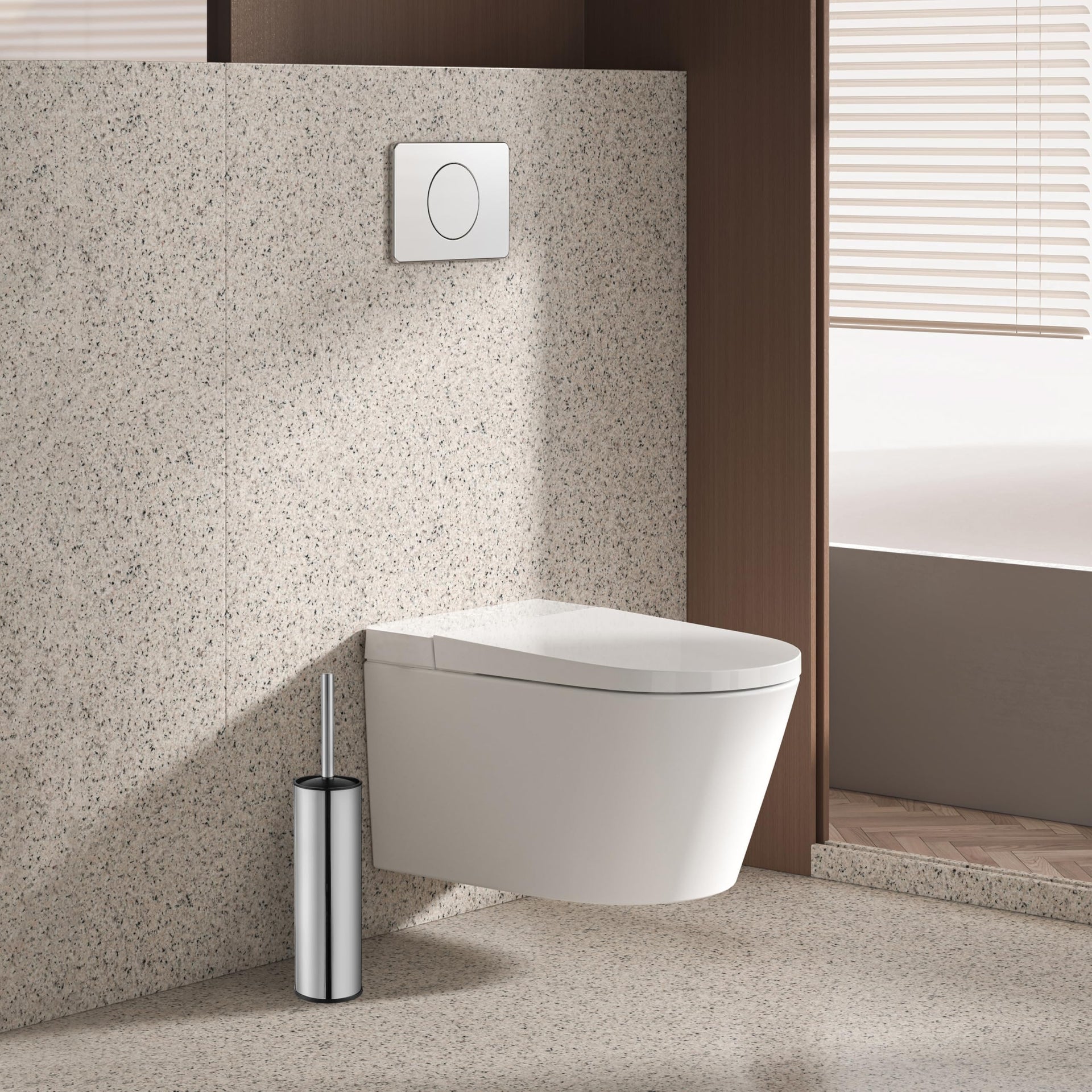 Chrome Toilet Brush and Holder