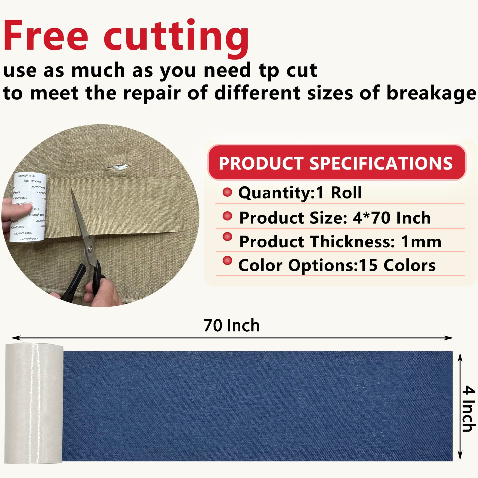 Linen Repair Tape 4x70 Inch Self