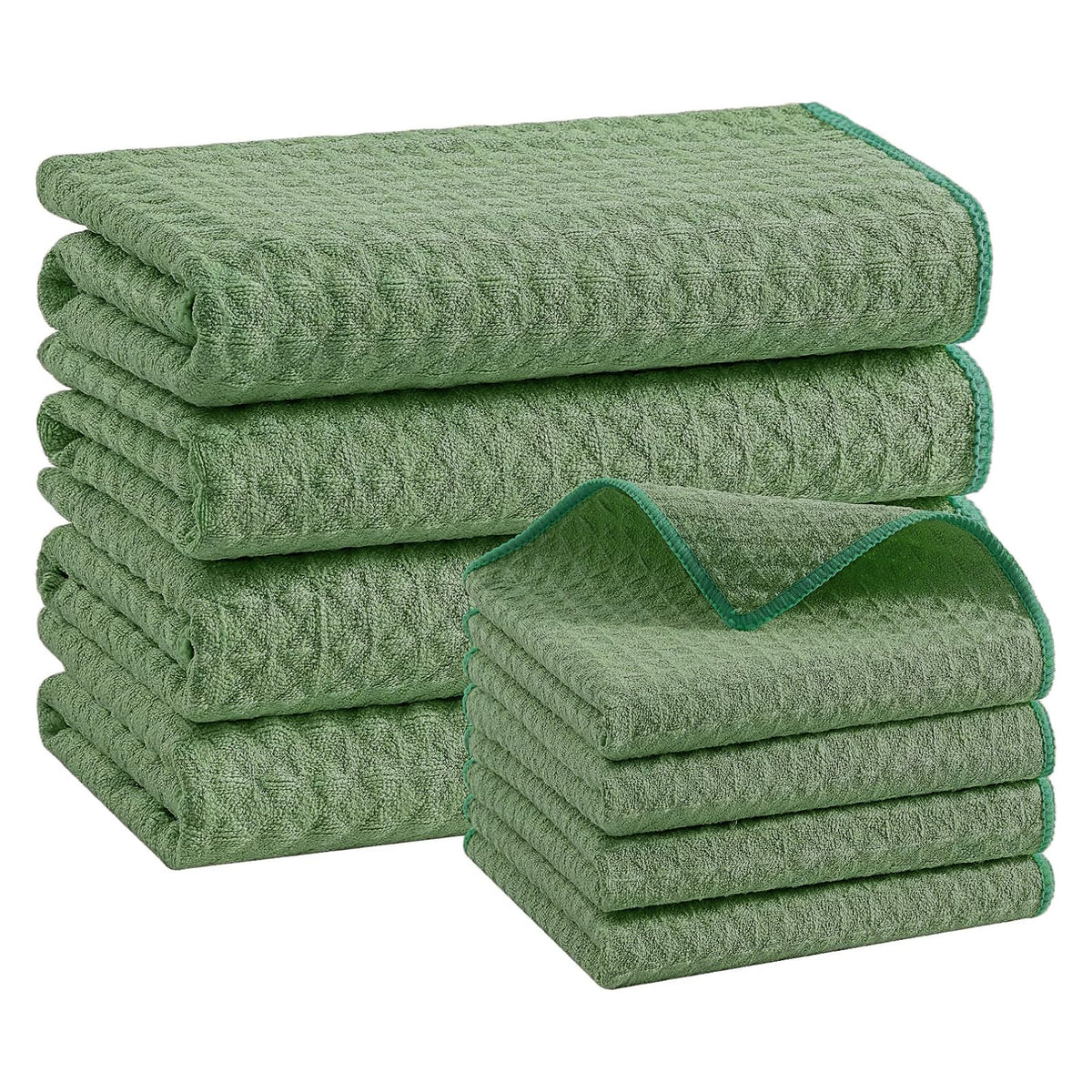 Microfiber Kitchen Towels and Dishcloths Sets (8 Count)