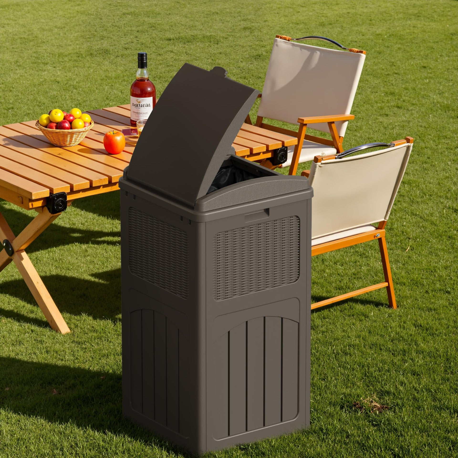 33 Gallon Outdoor Trash Can with Dual Lid (2 Count)