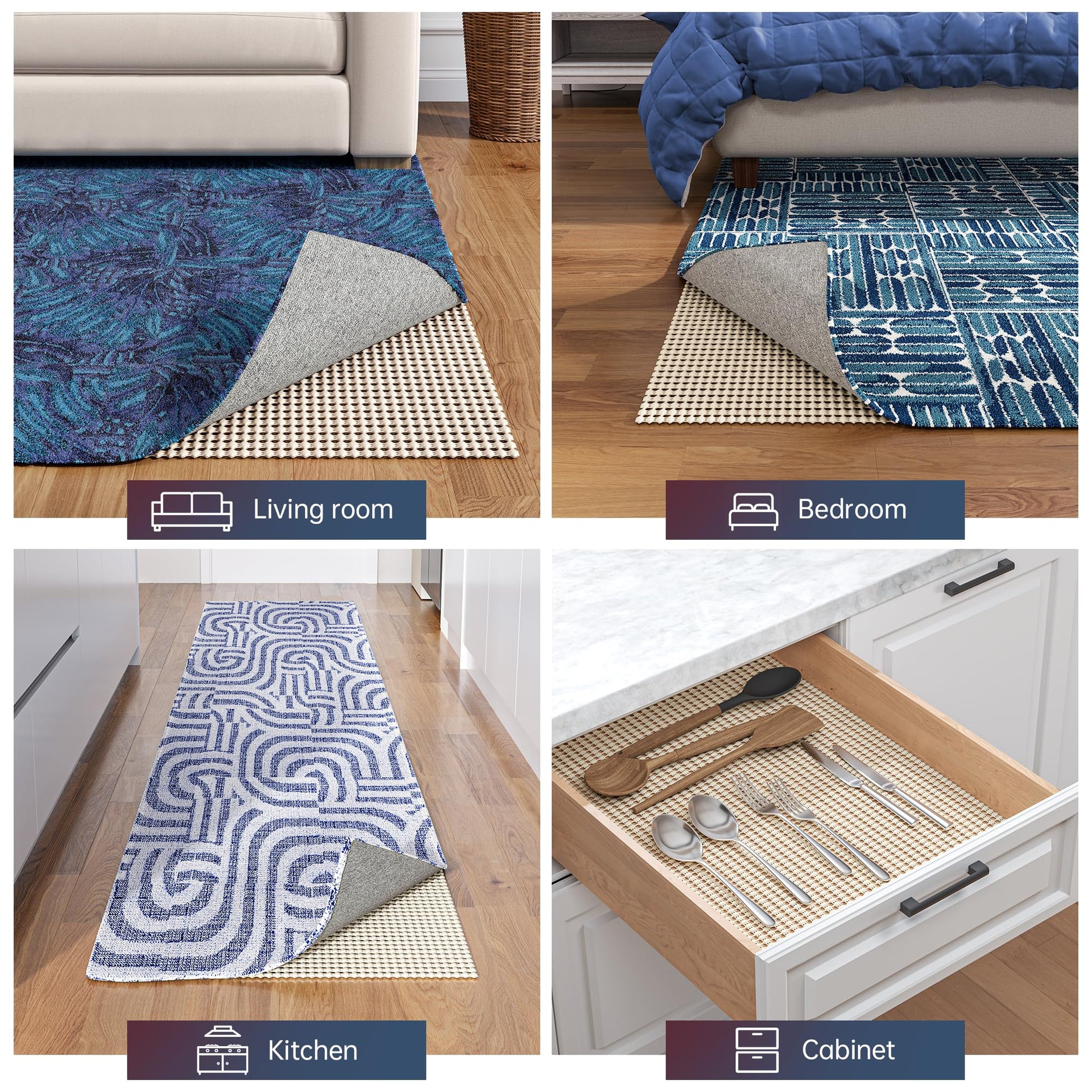 Non Slip Rug Pad Gripper 6x9 Feet (54 Sq Ft)