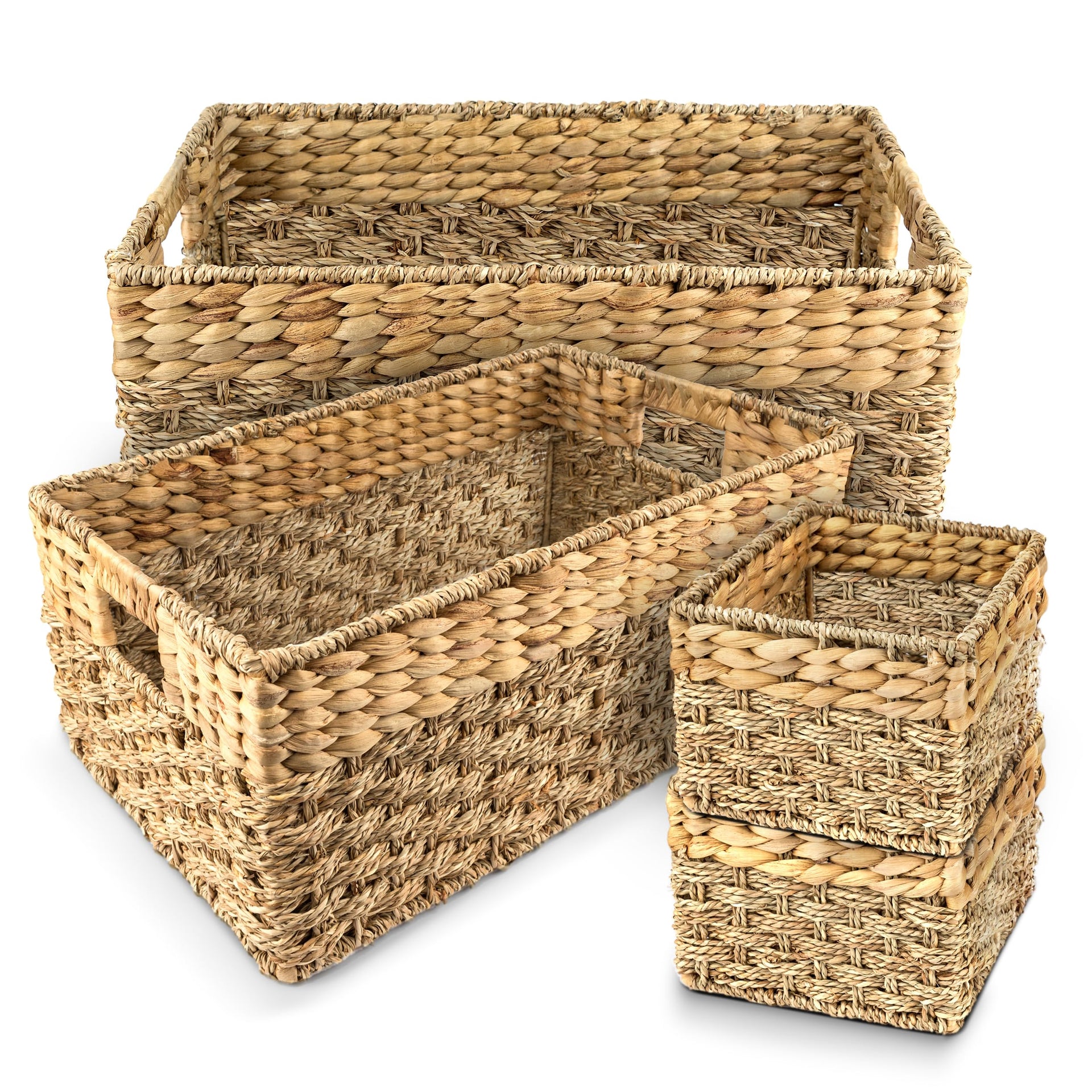 Wicker Storage Basket for Shelves (4 Count)