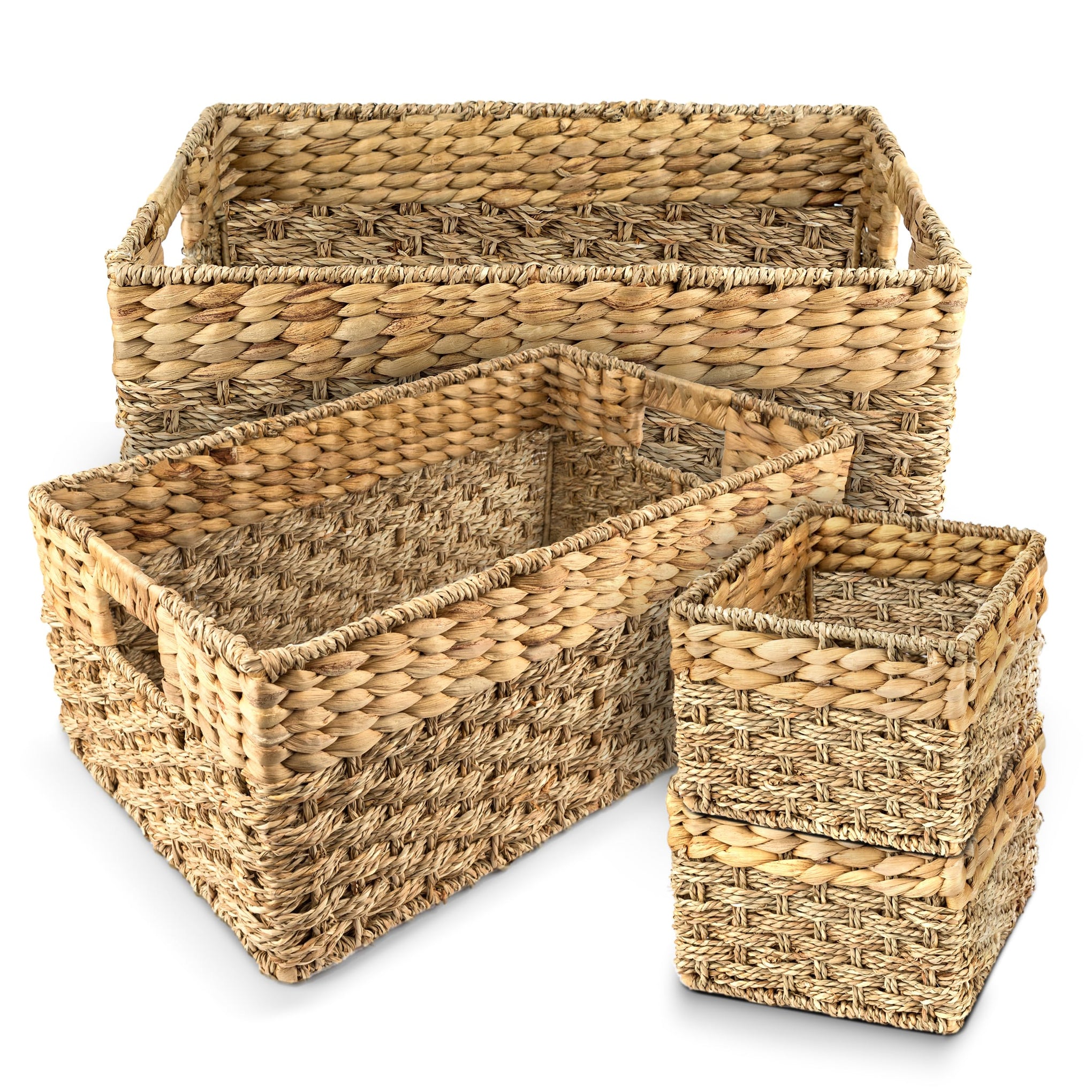 Wicker Storage Basket for Shelves (4 Count)