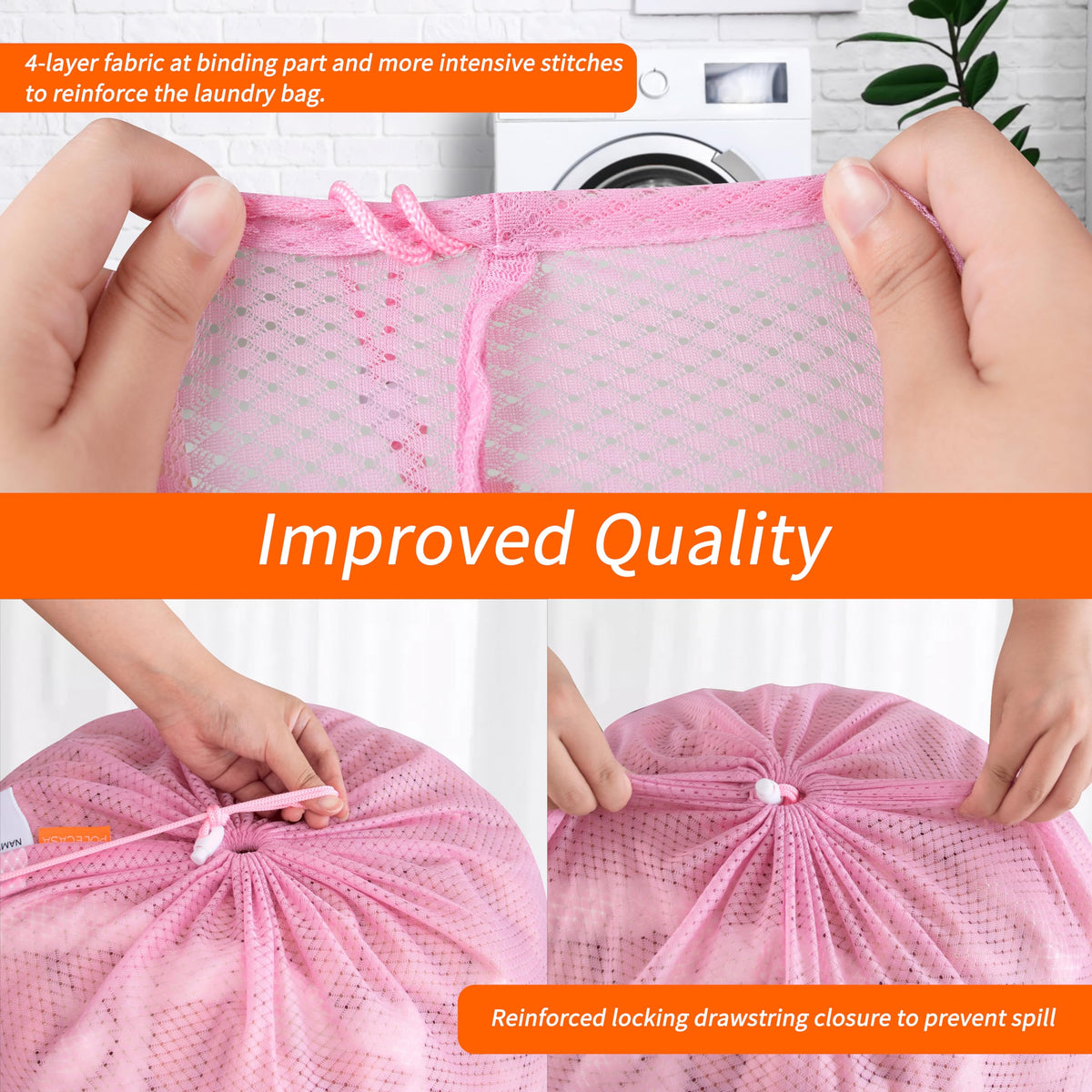 2 Pack Heavy Duty Diamond Mesh Laundry Bag (2 Count)