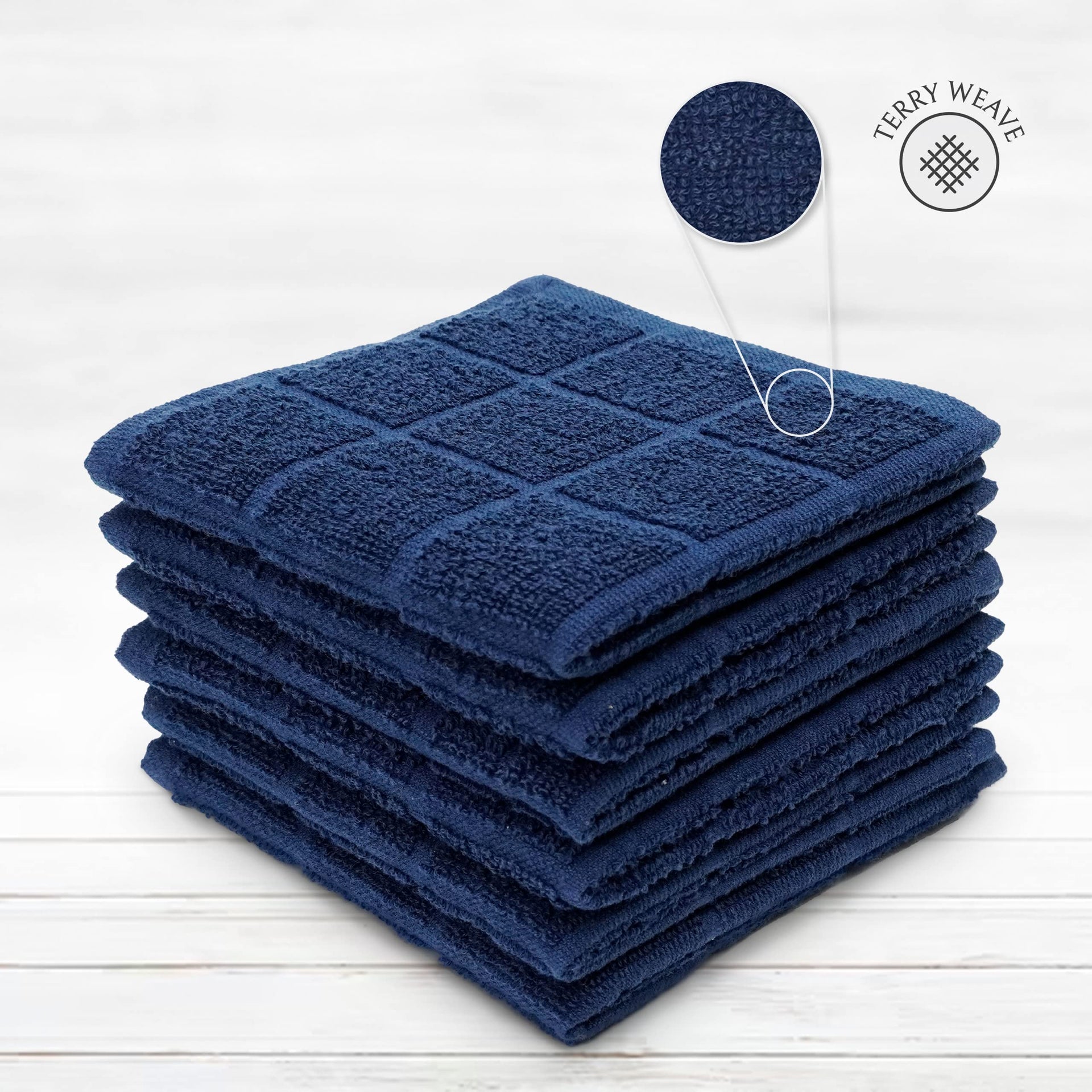 100% Cotton Terry Dish Cloth & Dish Towel (6 Count)
