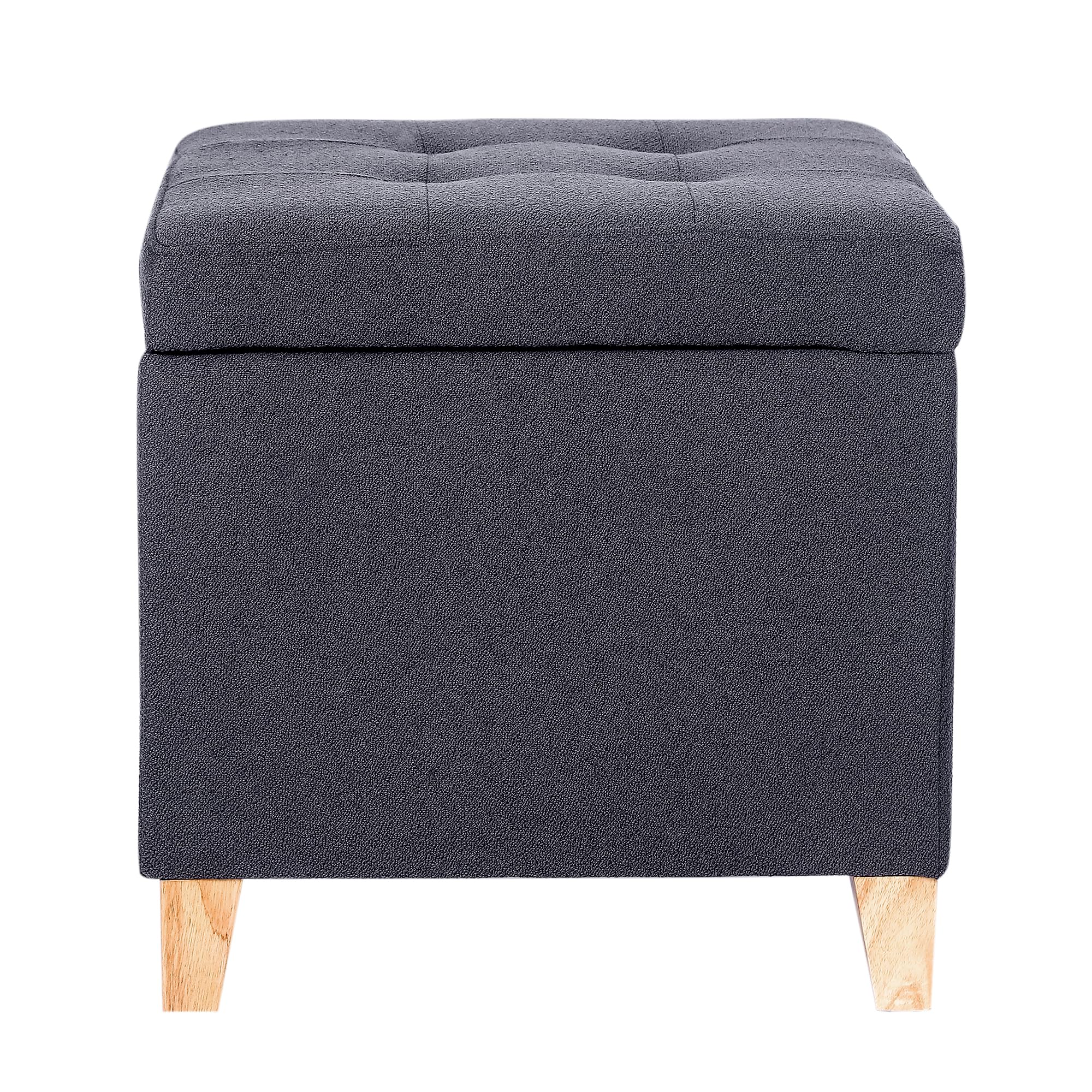 Storage Ottoman Bench with Solid Wood Legs