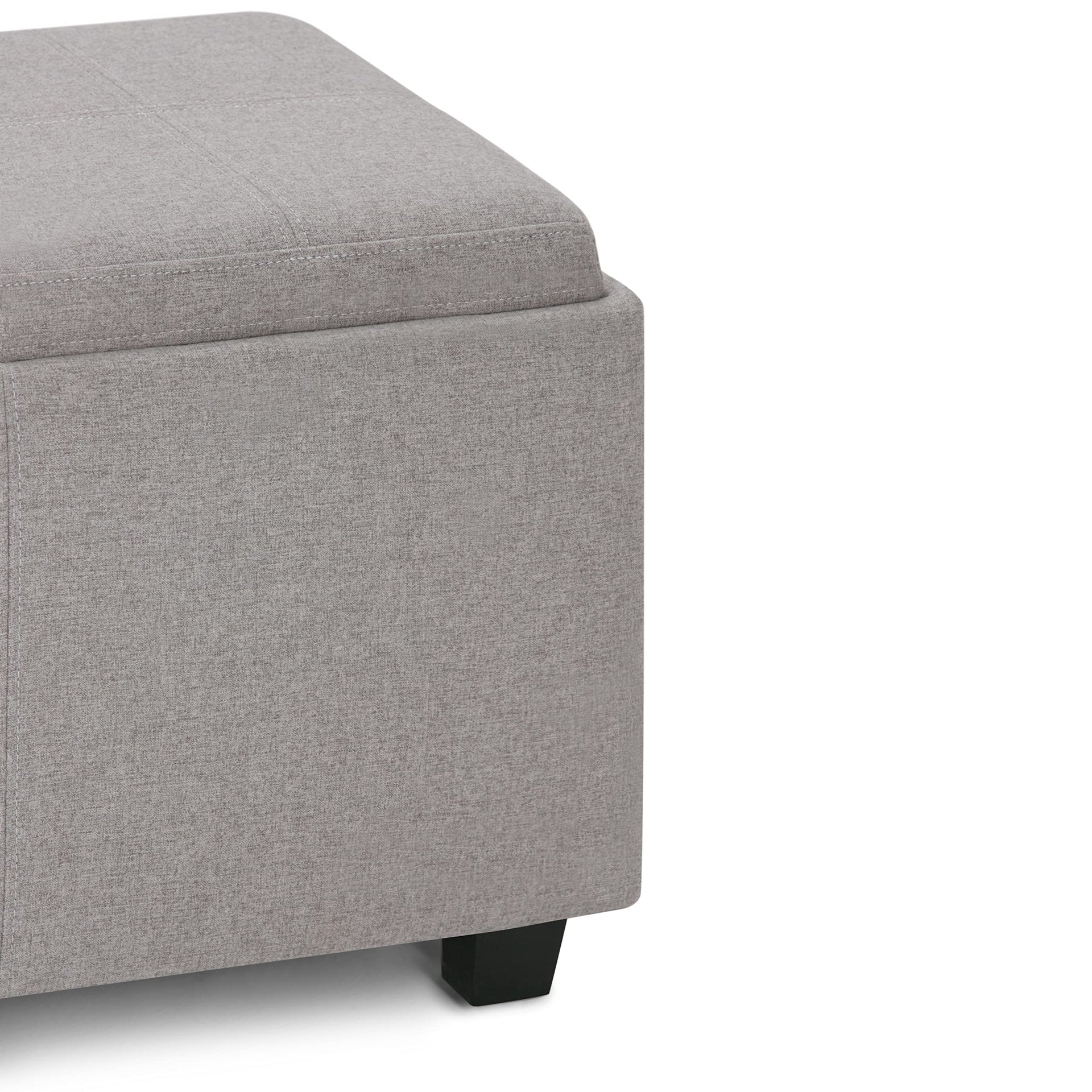 Avalon 42" Wide Vegan Leather Storage Ottoman in Red