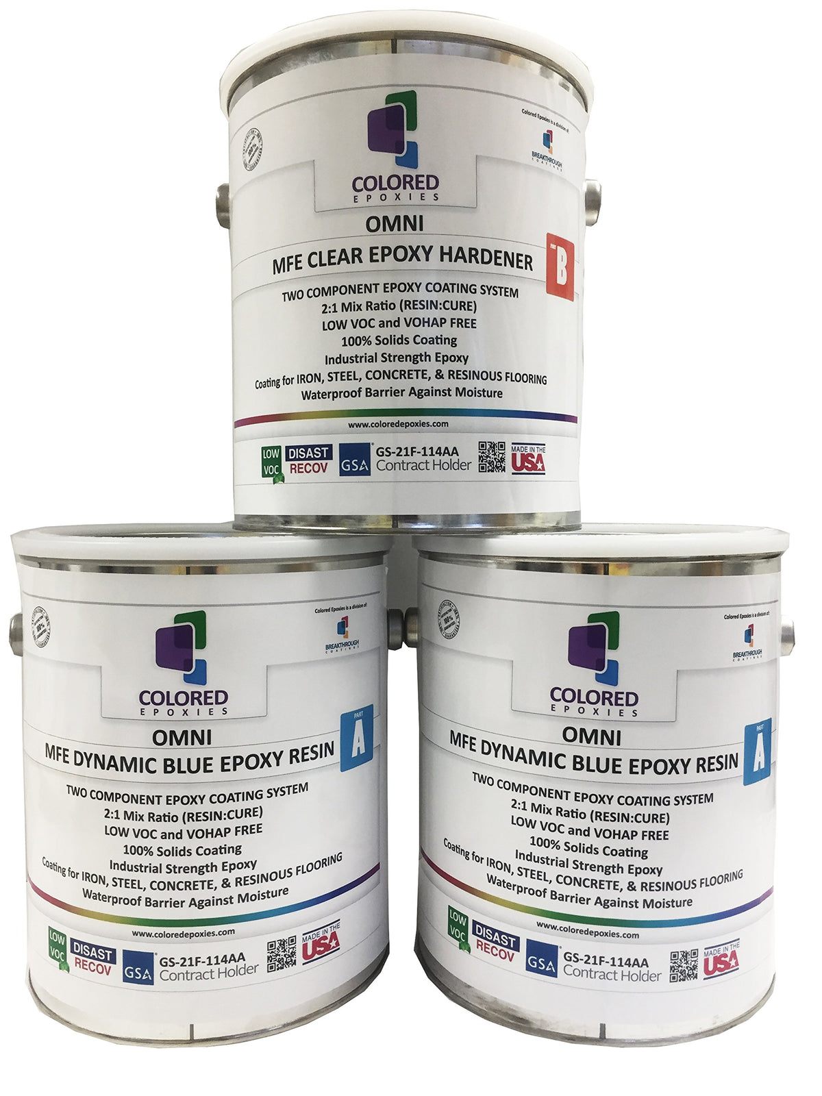 Coloredepoxies 10020 Dynamic Blue Epoxy Resin Coating Made with Beautiful and Vibrant Pigments (1920 Fl Oz)