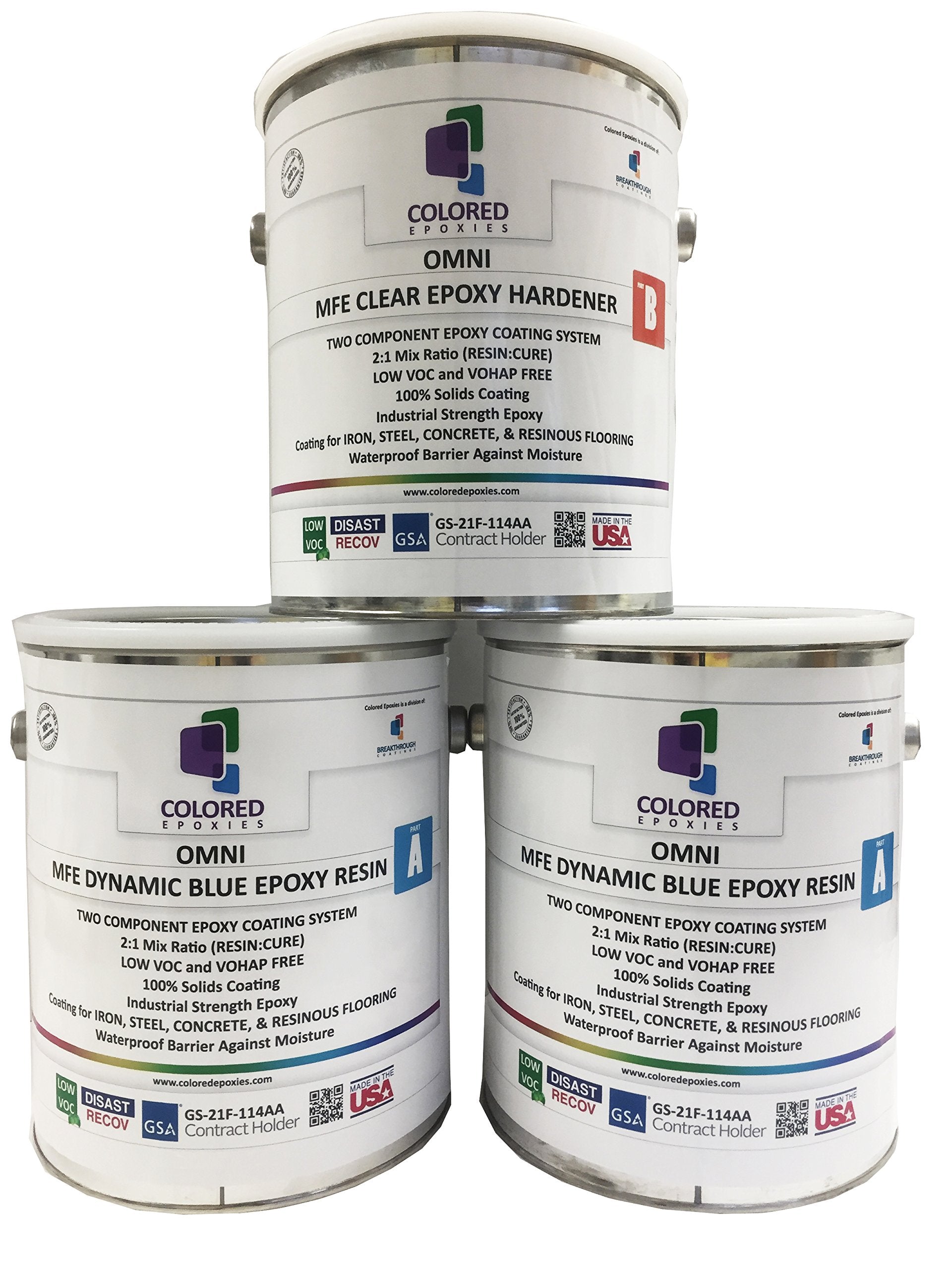 Coloredepoxies 10020 Dynamic Blue Epoxy Resin Coating Made with Beautiful and Vibrant Pigments (1920 Fl Oz)