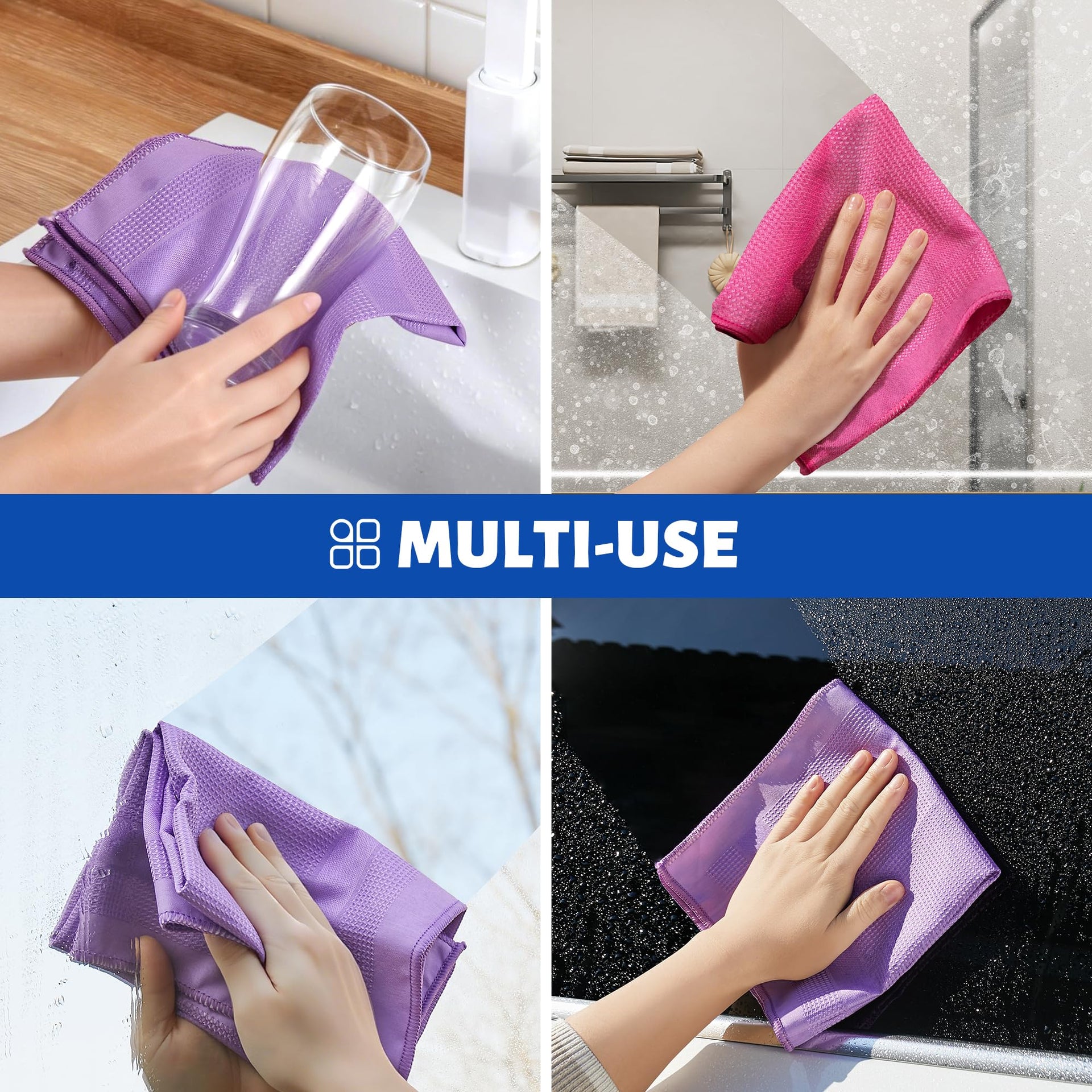 Microfiber Waffle Weave Cleaning Cloth (6 Count)