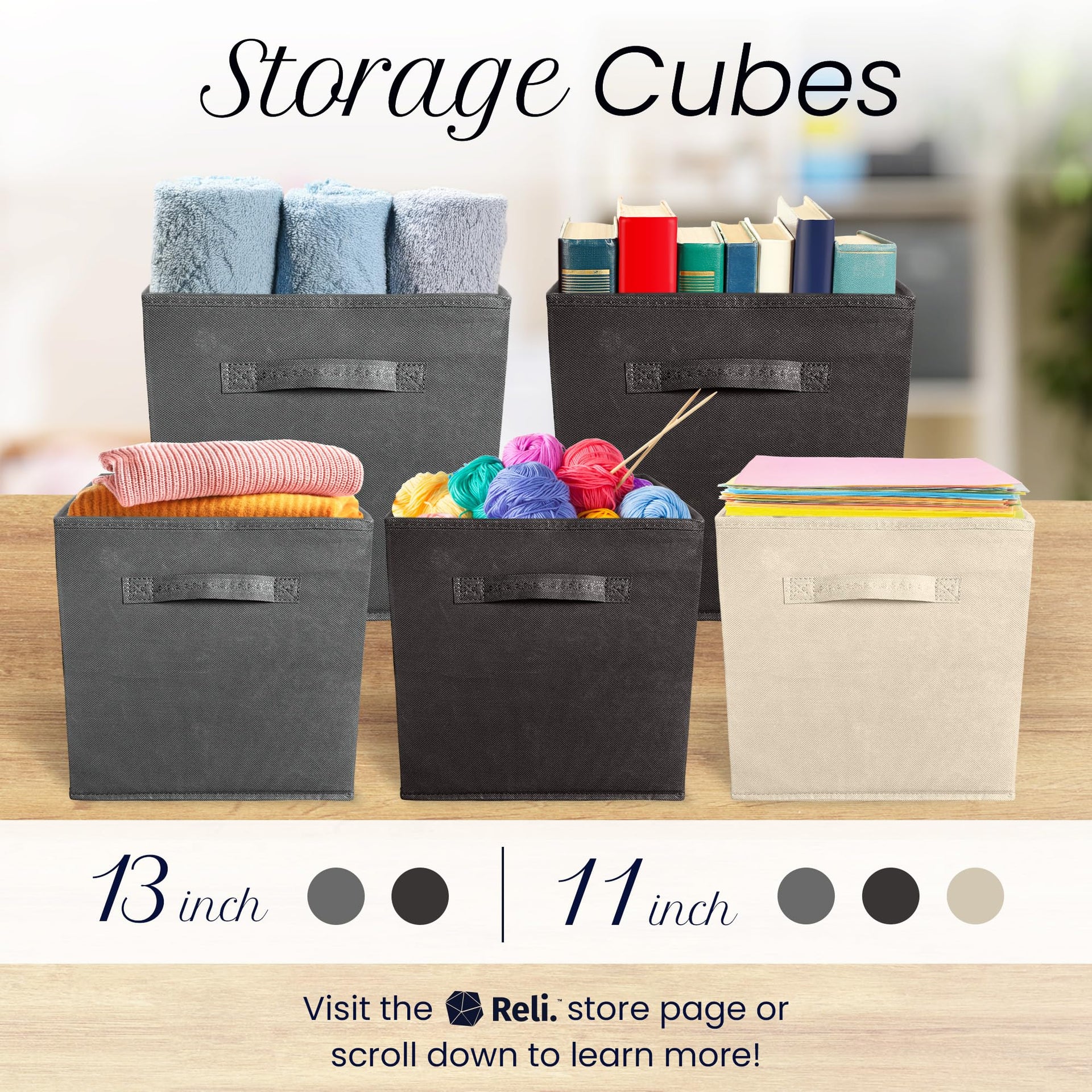 11 Inch Cube Storage Bins (12 Count)