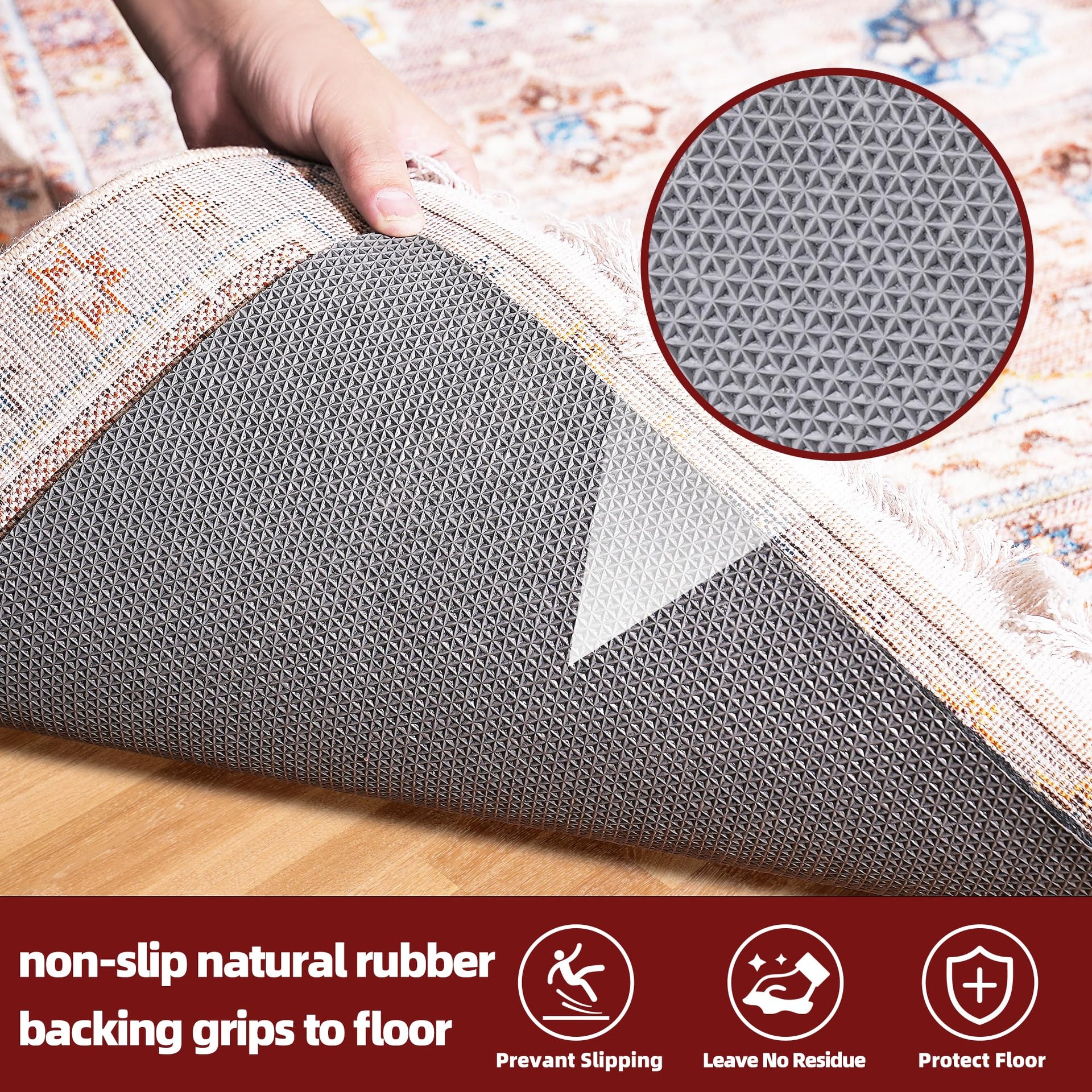 BAGAIL Felt and Natural Rubber Backing Rug Pads 1 (6 Sq Ft)