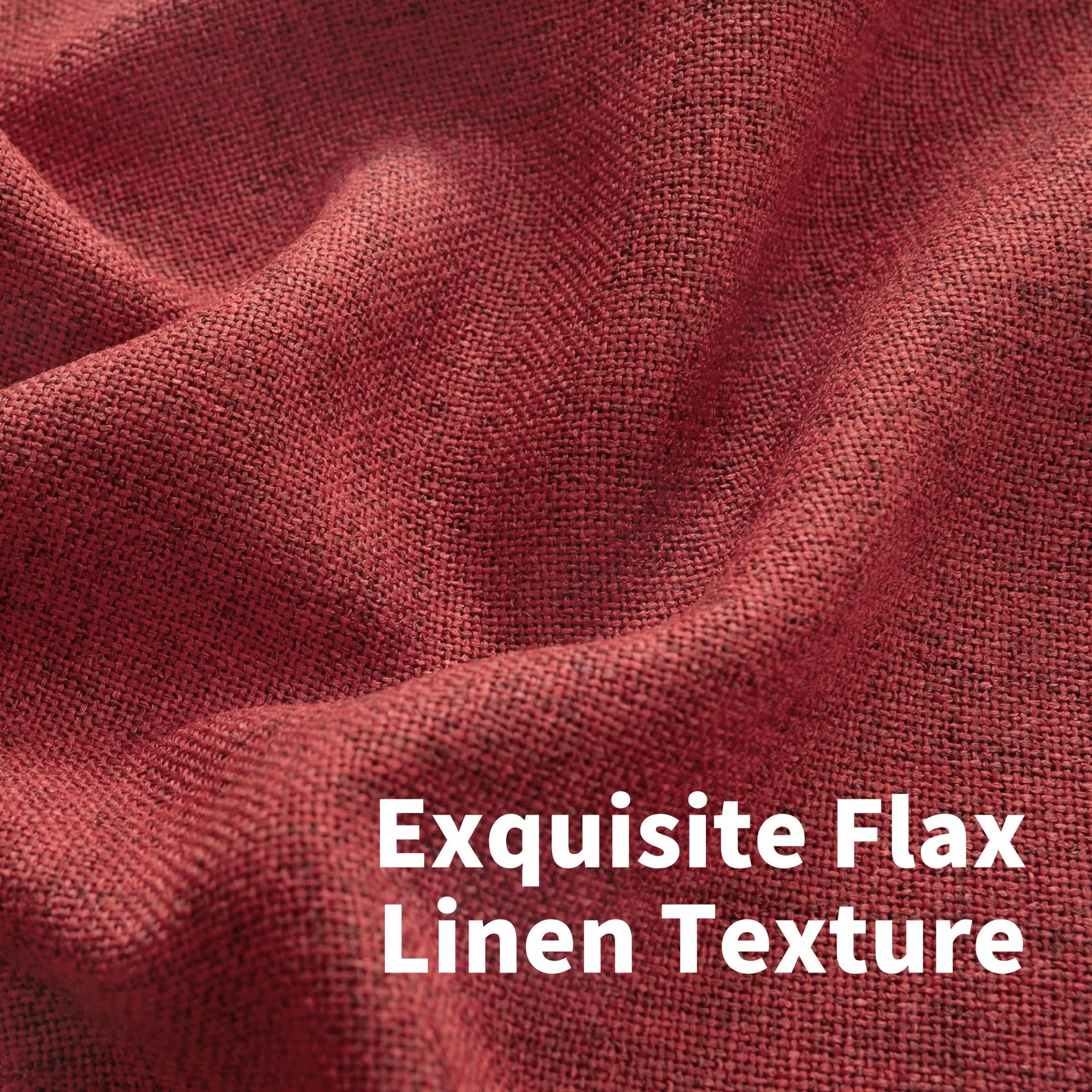Burgundy Red Linen Curtains for Living Room 72 Inches Long (2 Count)