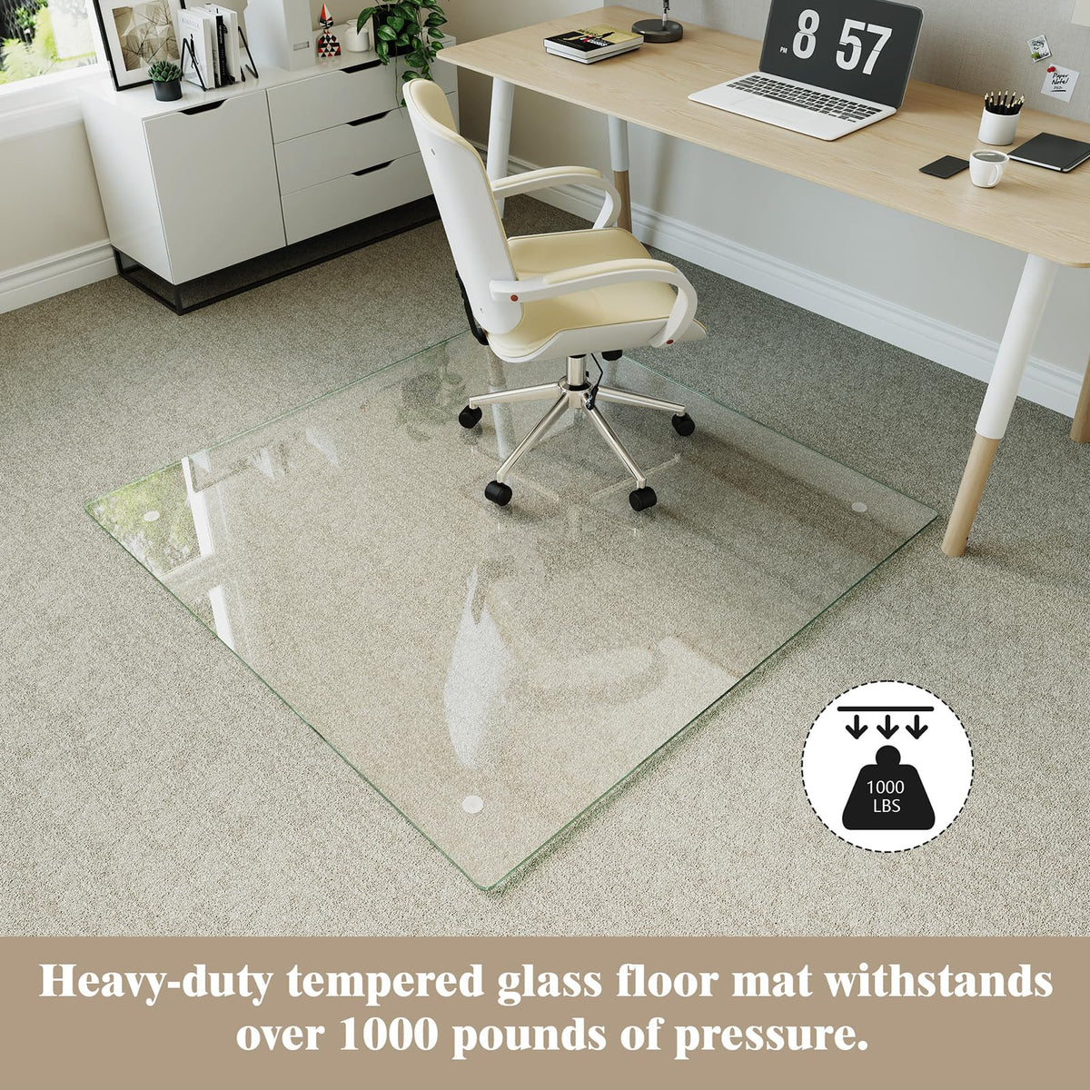 46" x 46" Office Chair Mat for Hardwood Floors & Carpets