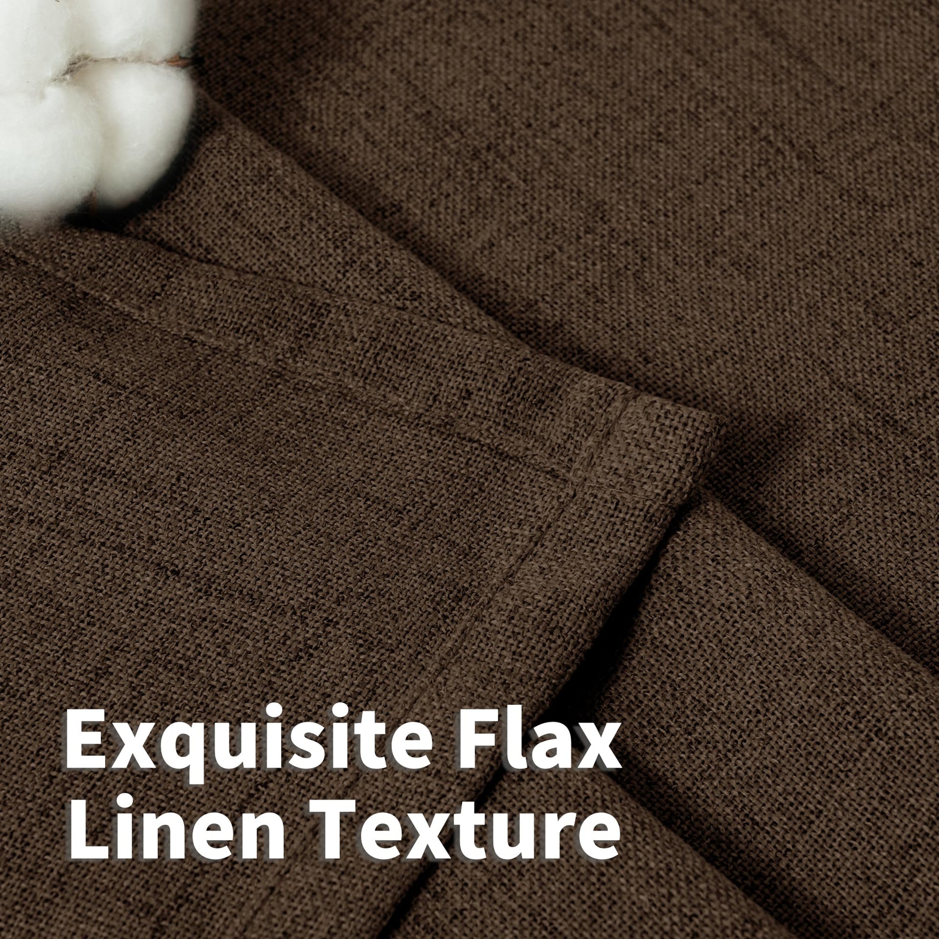 Brown Linen Curtains 40 Inch Length for Small Window (2 Count)