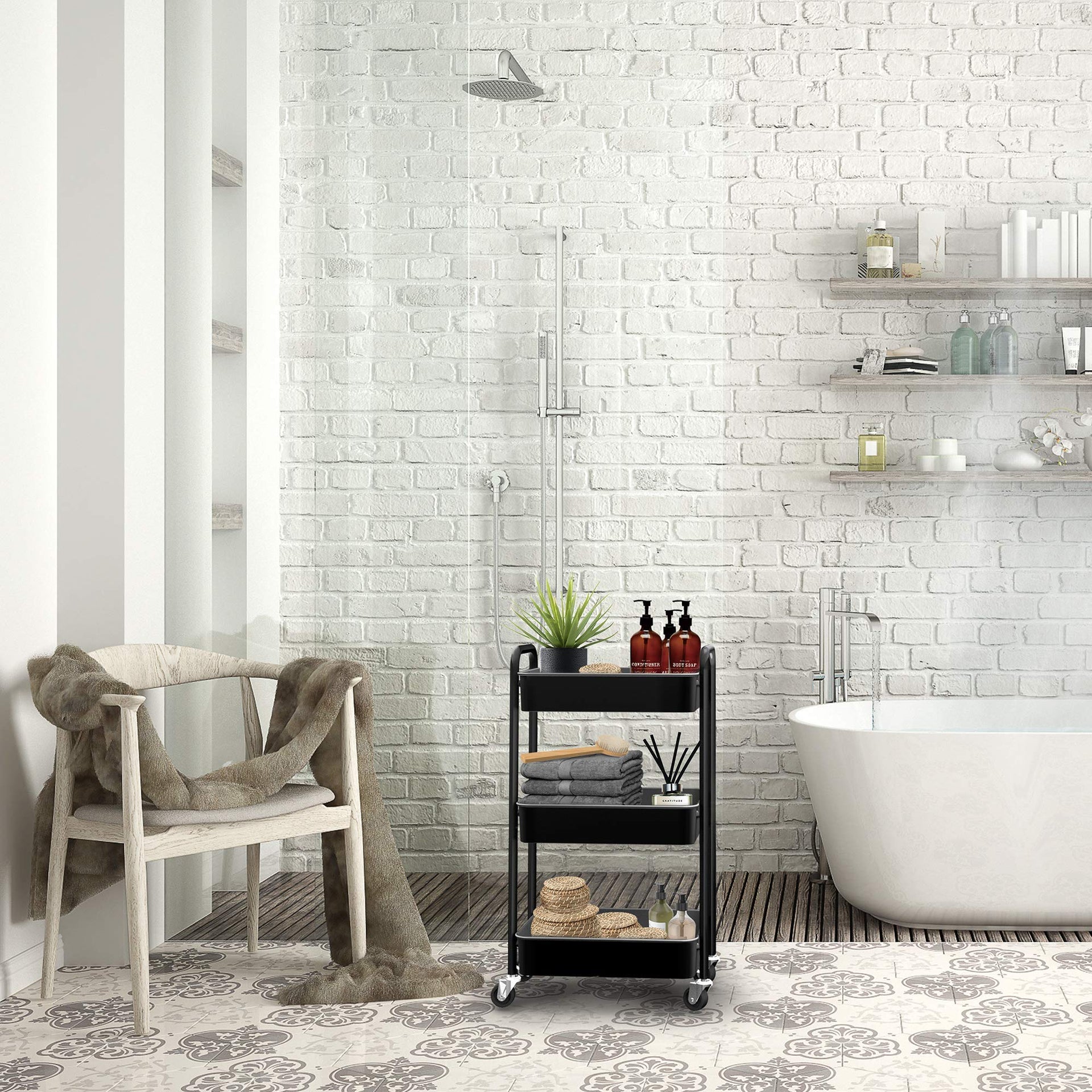 3 Tier Rolling Metal Storage Organizer