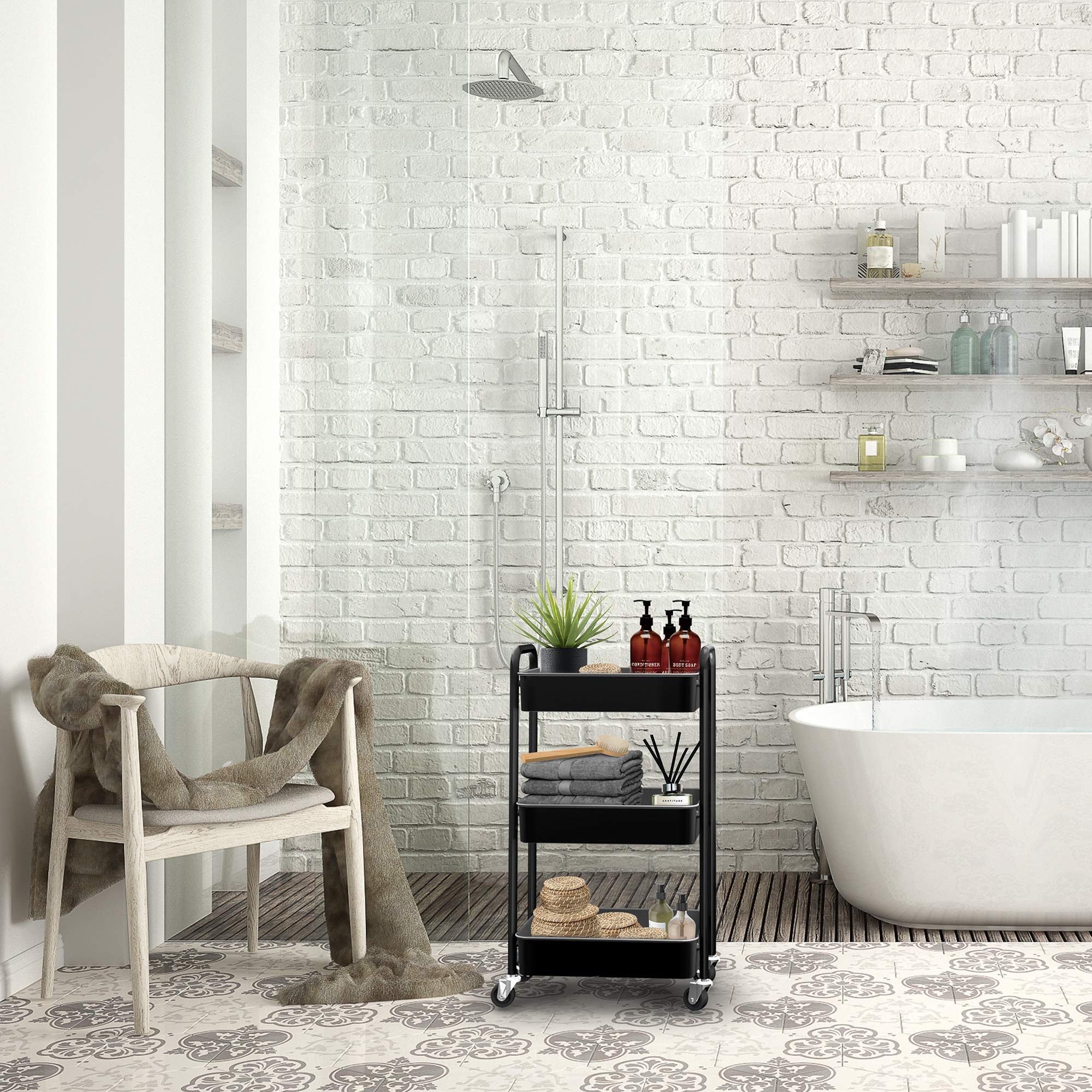 3 Tier Rolling Metal Storage Organizer
