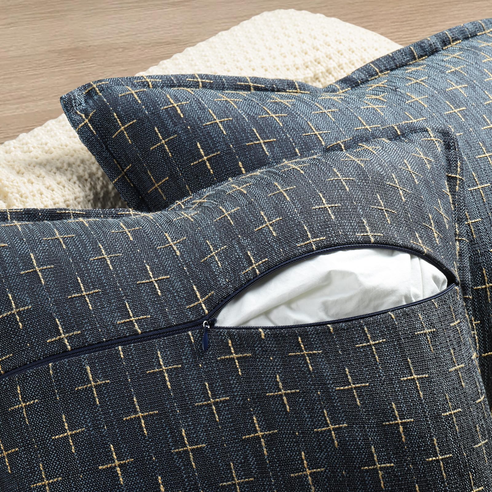 12x20 Pillow Covers Set of 2 Soft Polyester Textured Pillow Covers with Stylish Flange Edge Cozy Farmhouse Throw Pillows for Couch Bed Sofa Living Room (2 Count)