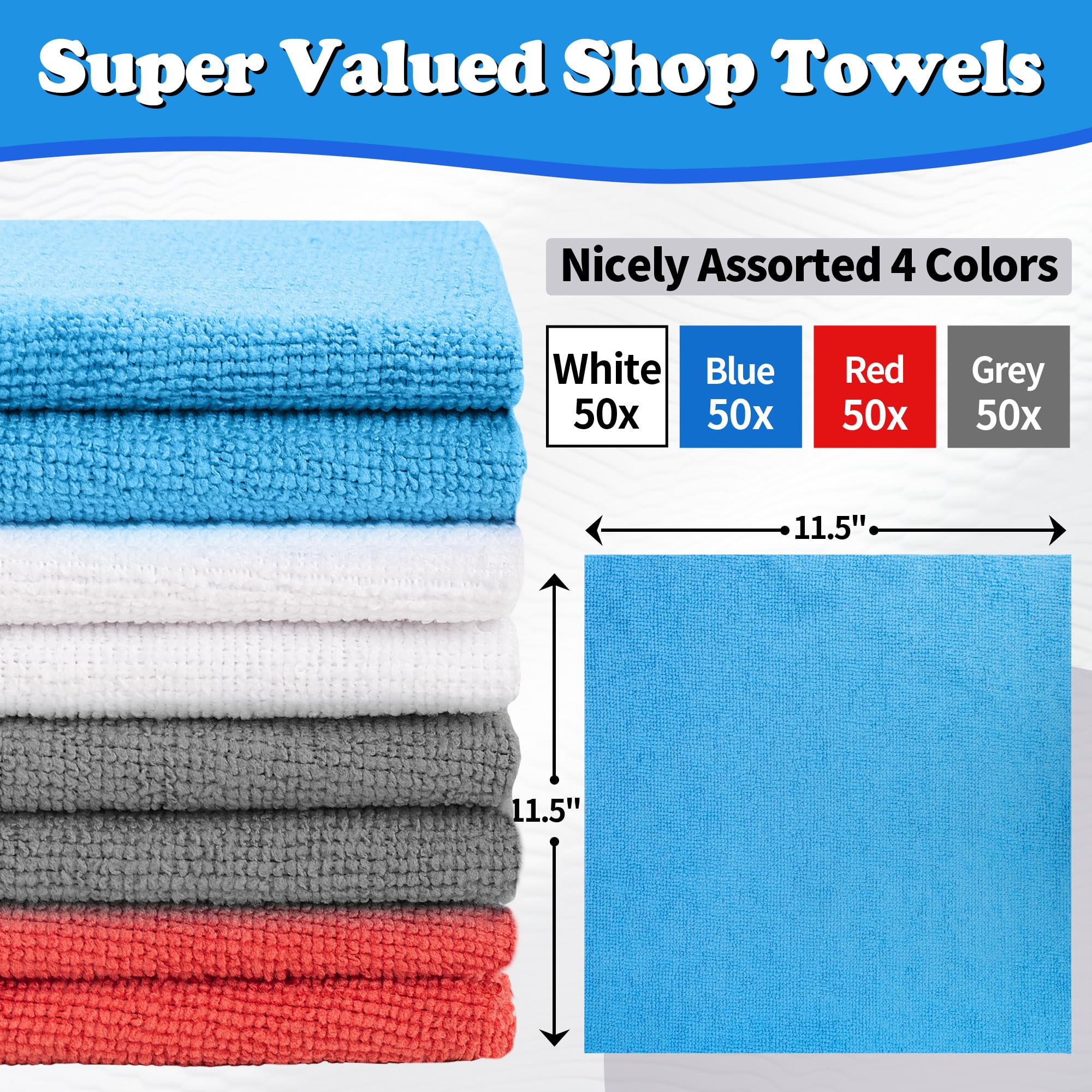 Shop Towels Microfiber Cleaning Cloth Bulk (200 Count)