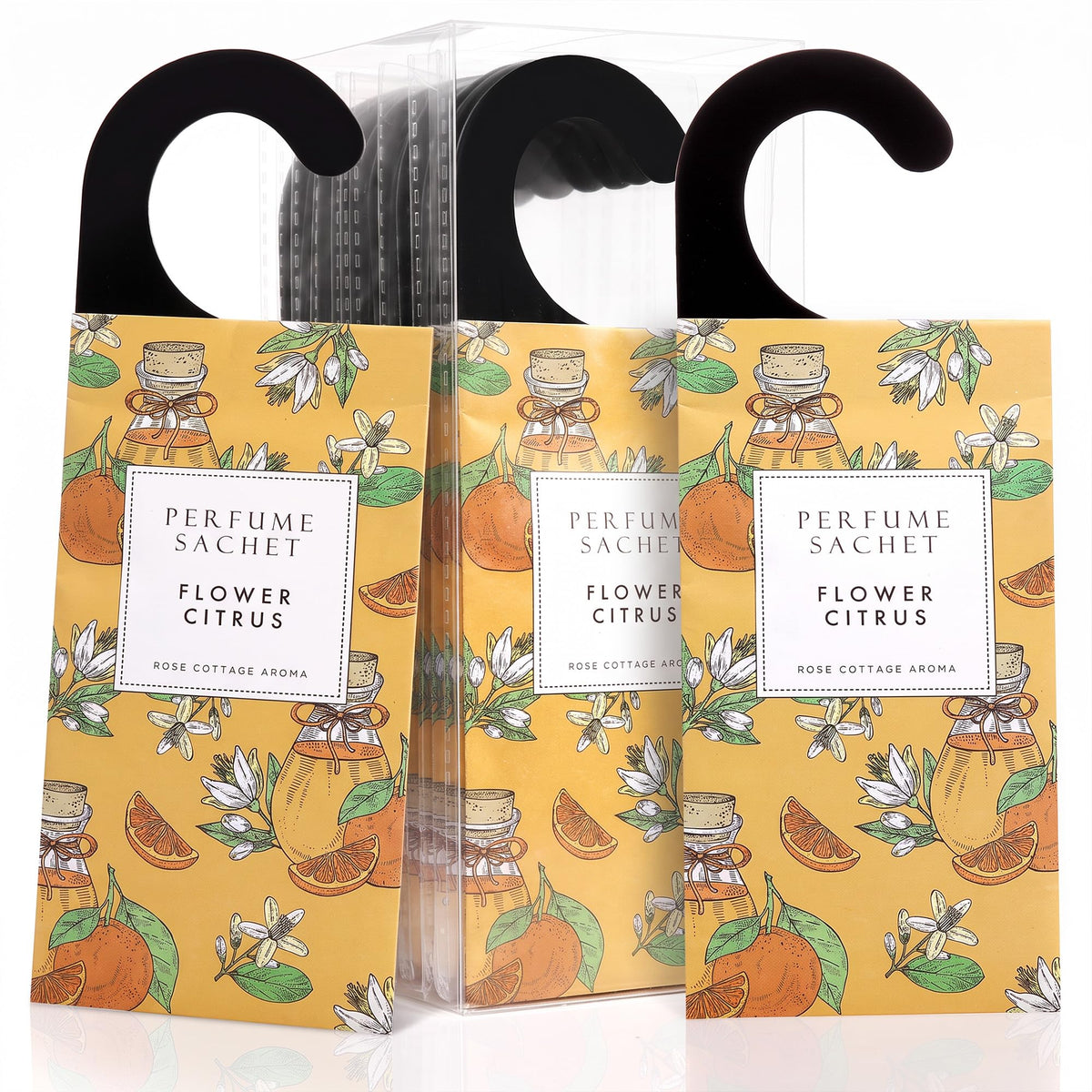 Large 12 Packs Flower Citrus Hanging Scented Sachets Long (12 Count)