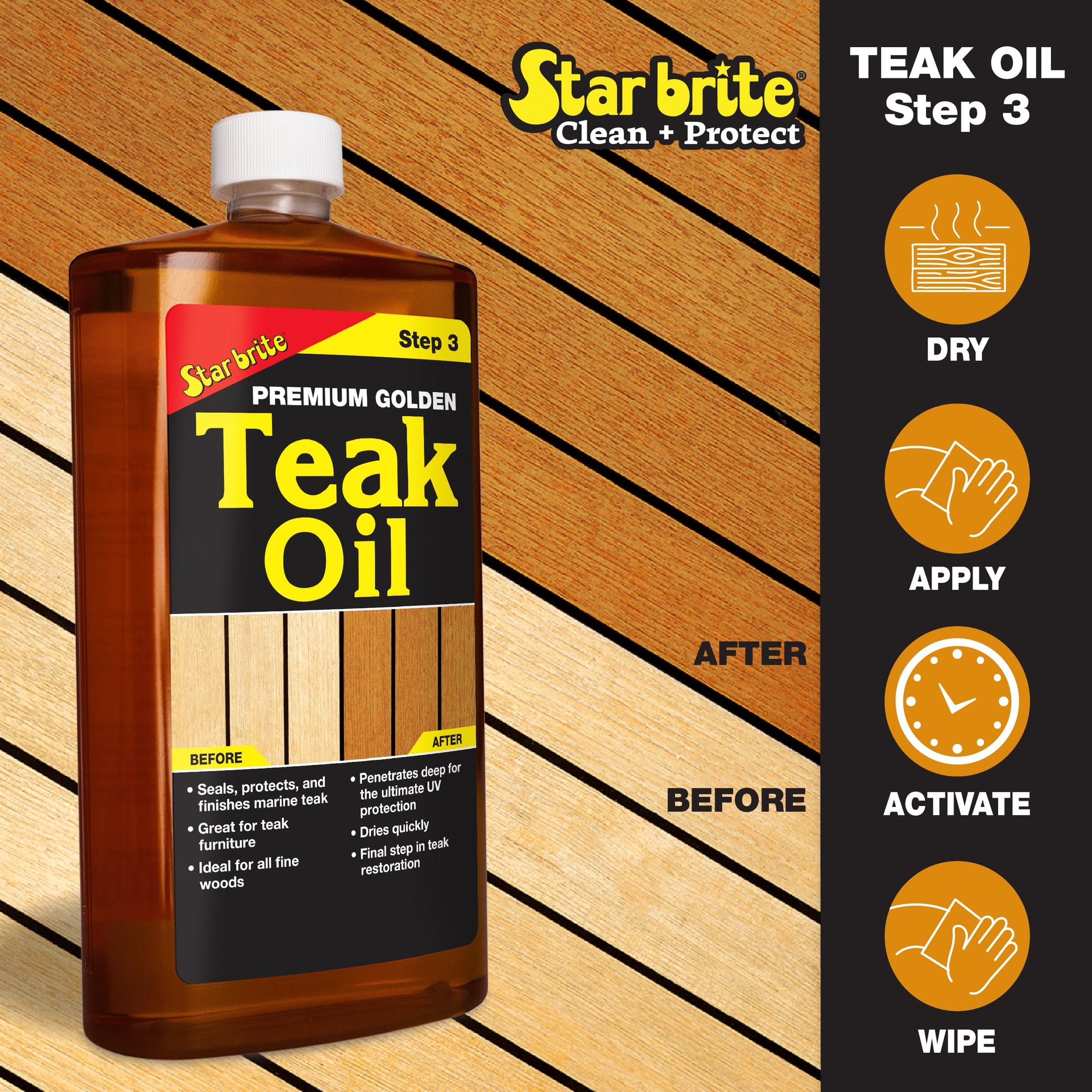 Teak Oil Premium Teak Care & Restoration (48 Fl Oz)