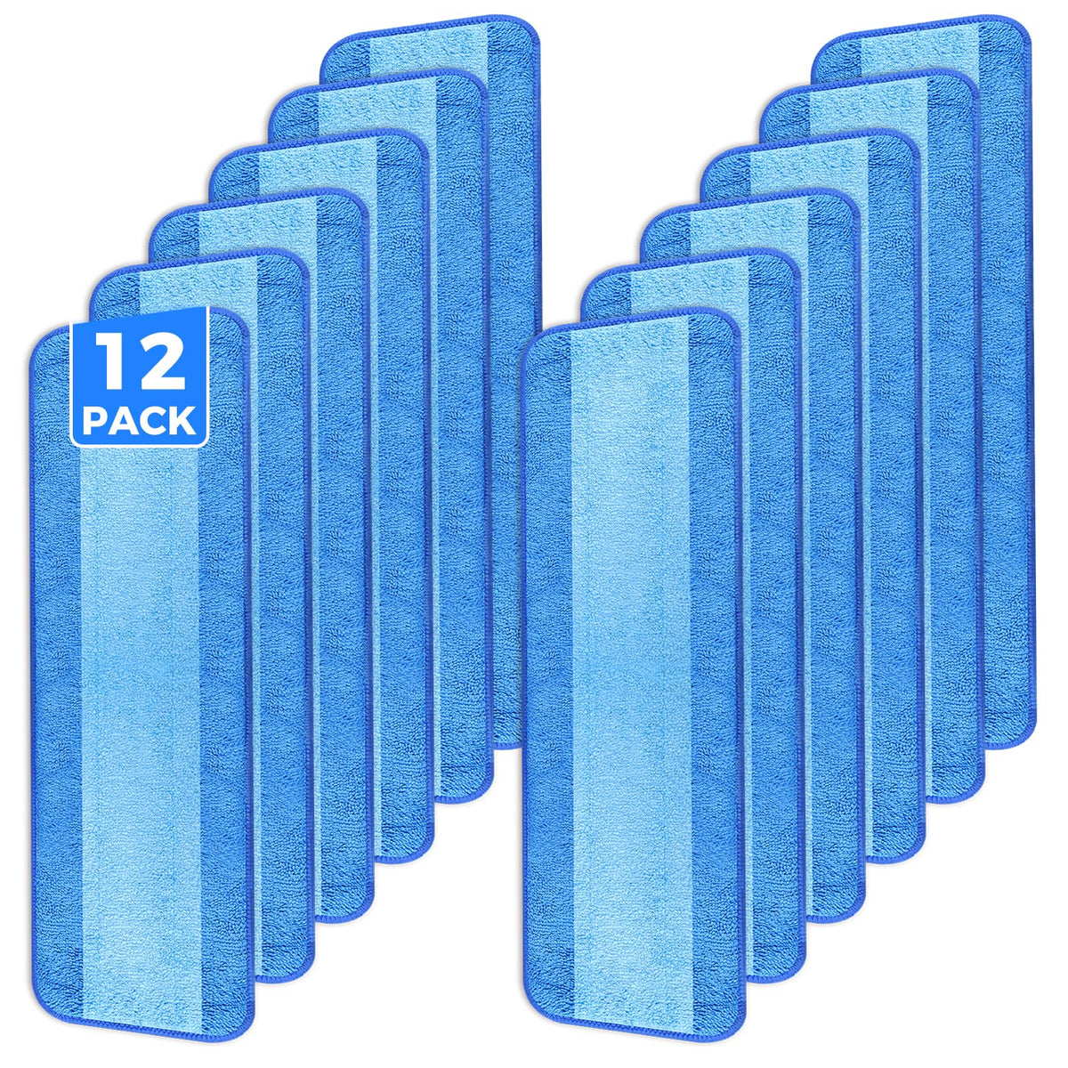 12 Pack 18 Inch Microfiber Mop Pads Compatible with Bona (12 Count)
