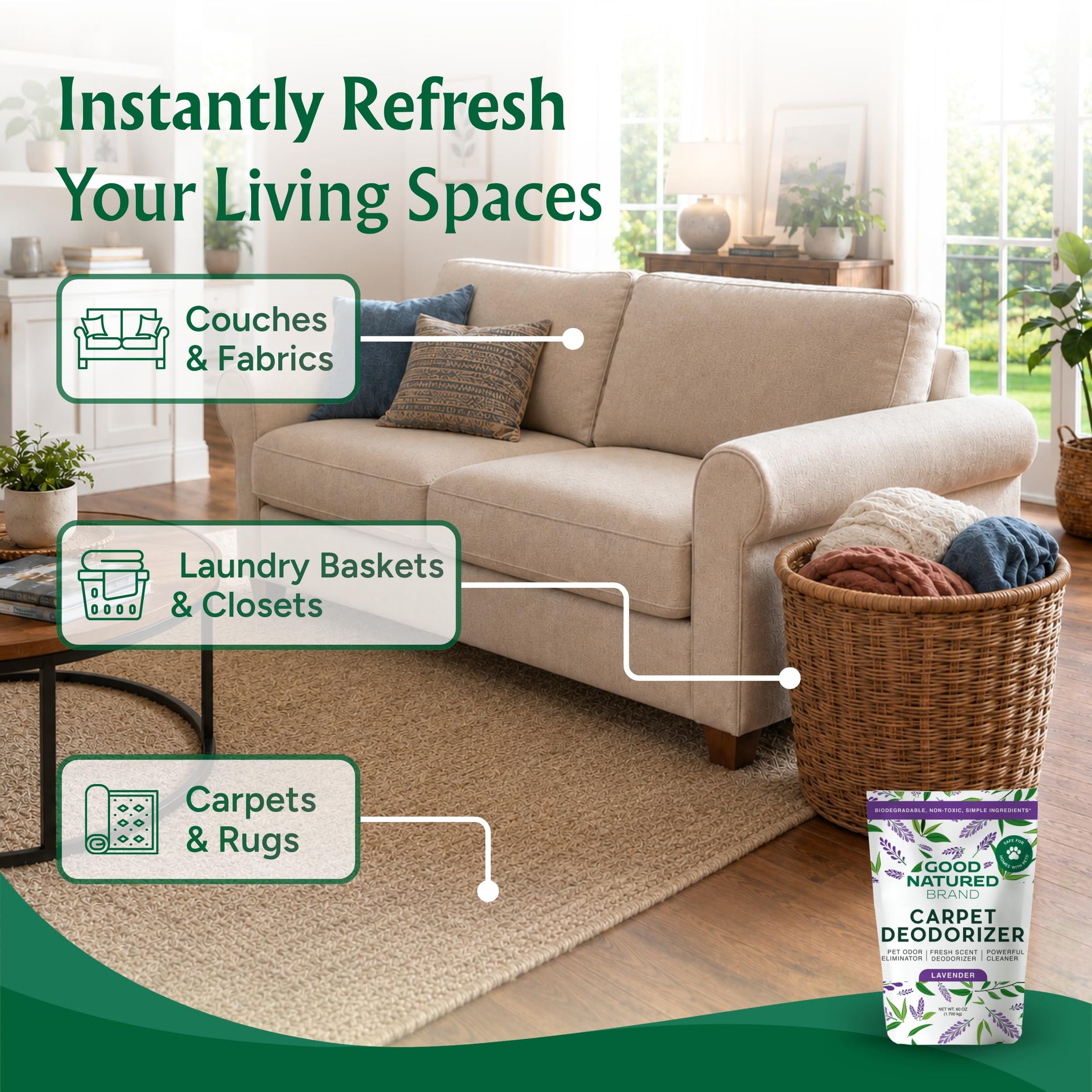 Carpet Deodorizer & Freshener Powder (60 Ounce)
