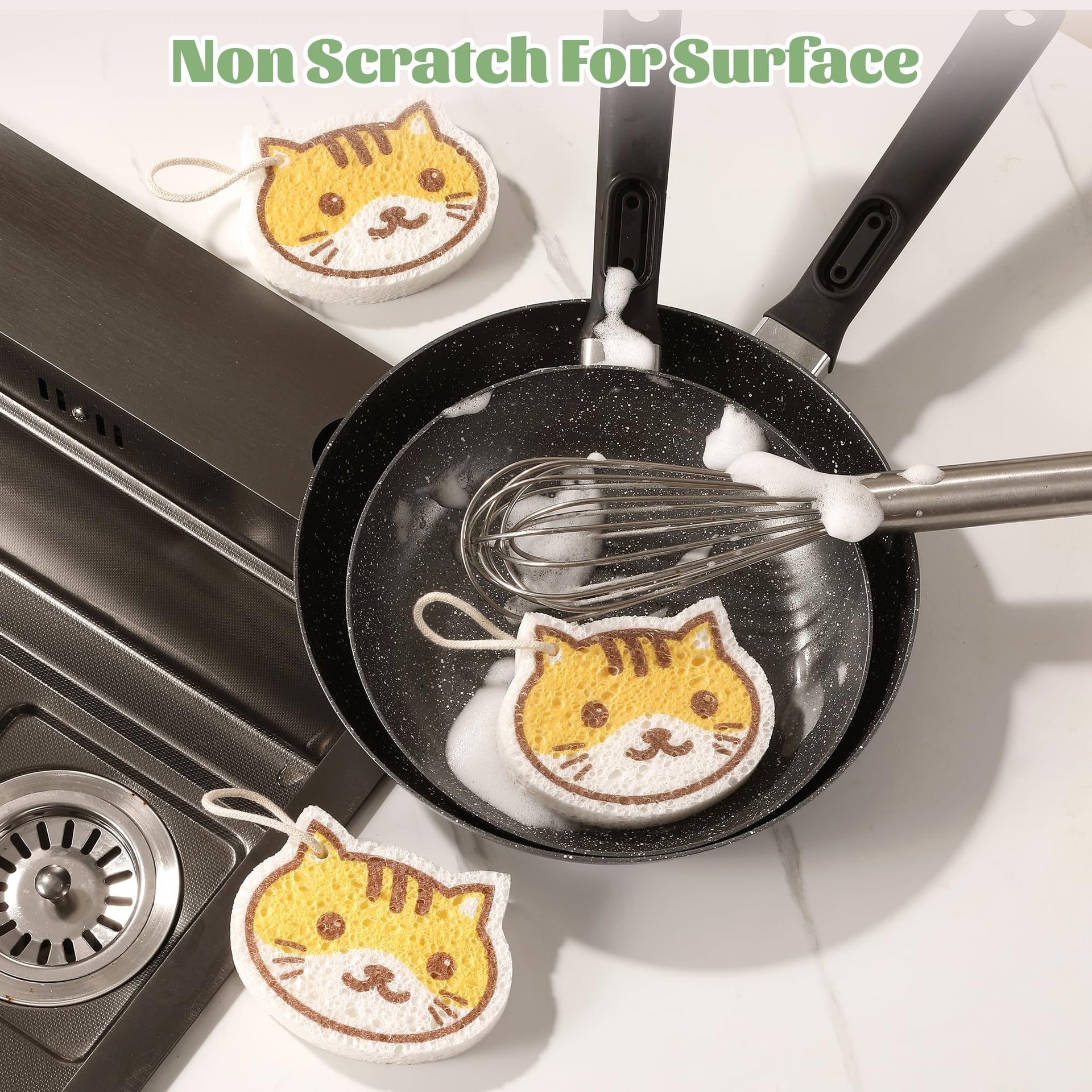 Cartoon Kitchen Sponge (4 Count)