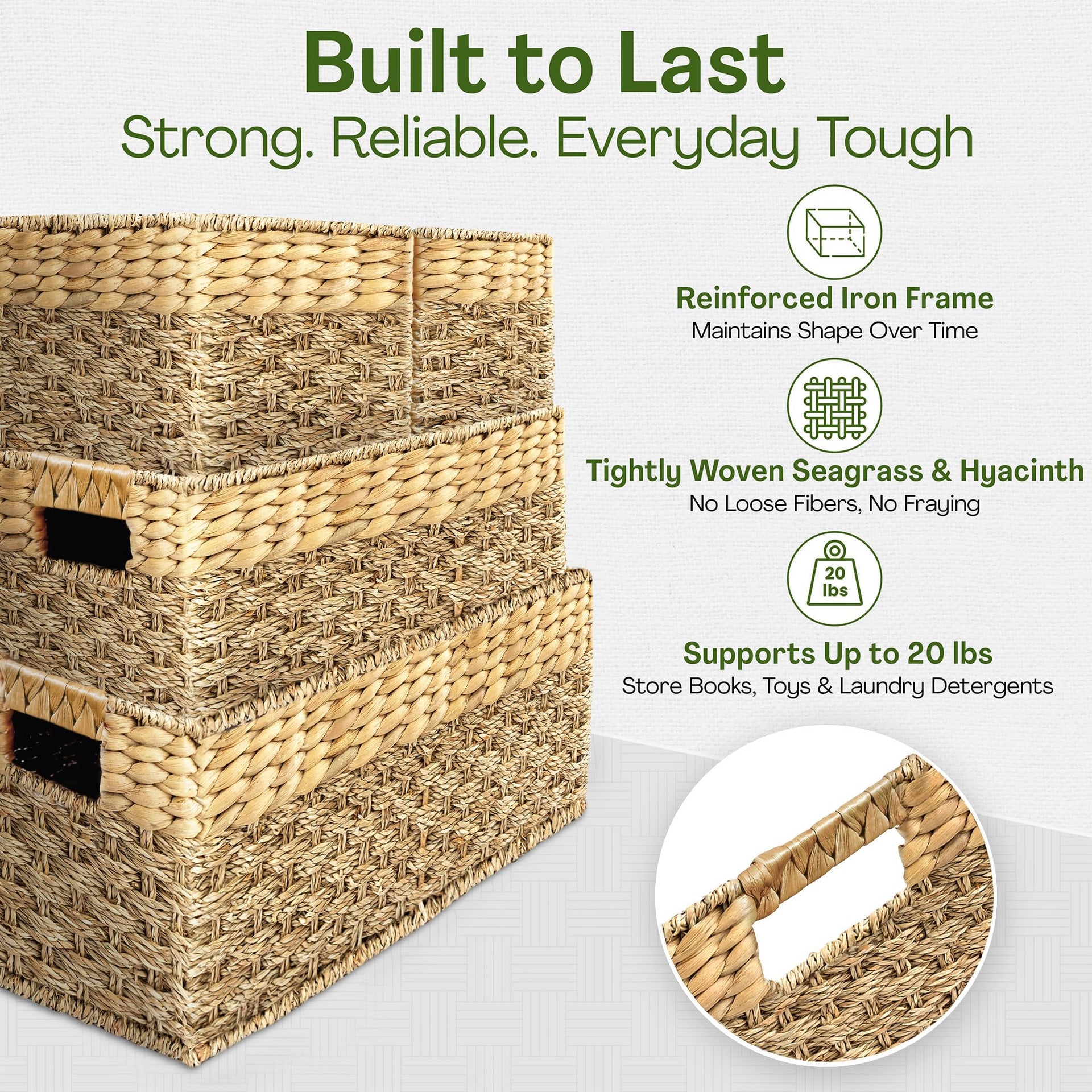 Wicker Storage Basket for Shelves (4 Count)