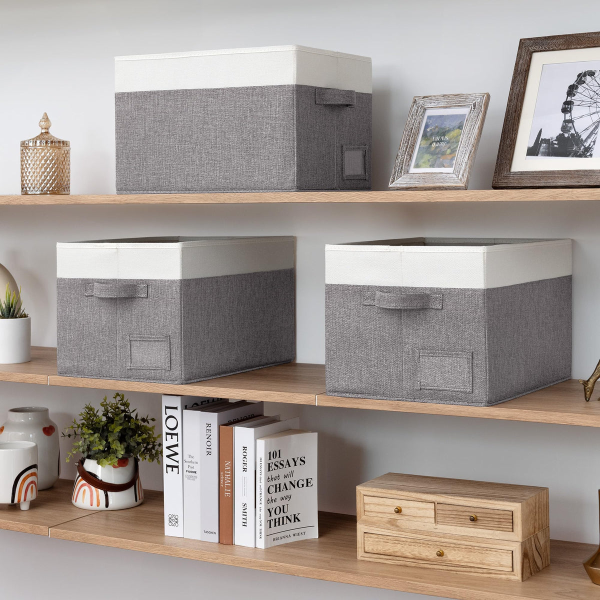 Closet Storage Bins with Label (3 Count)