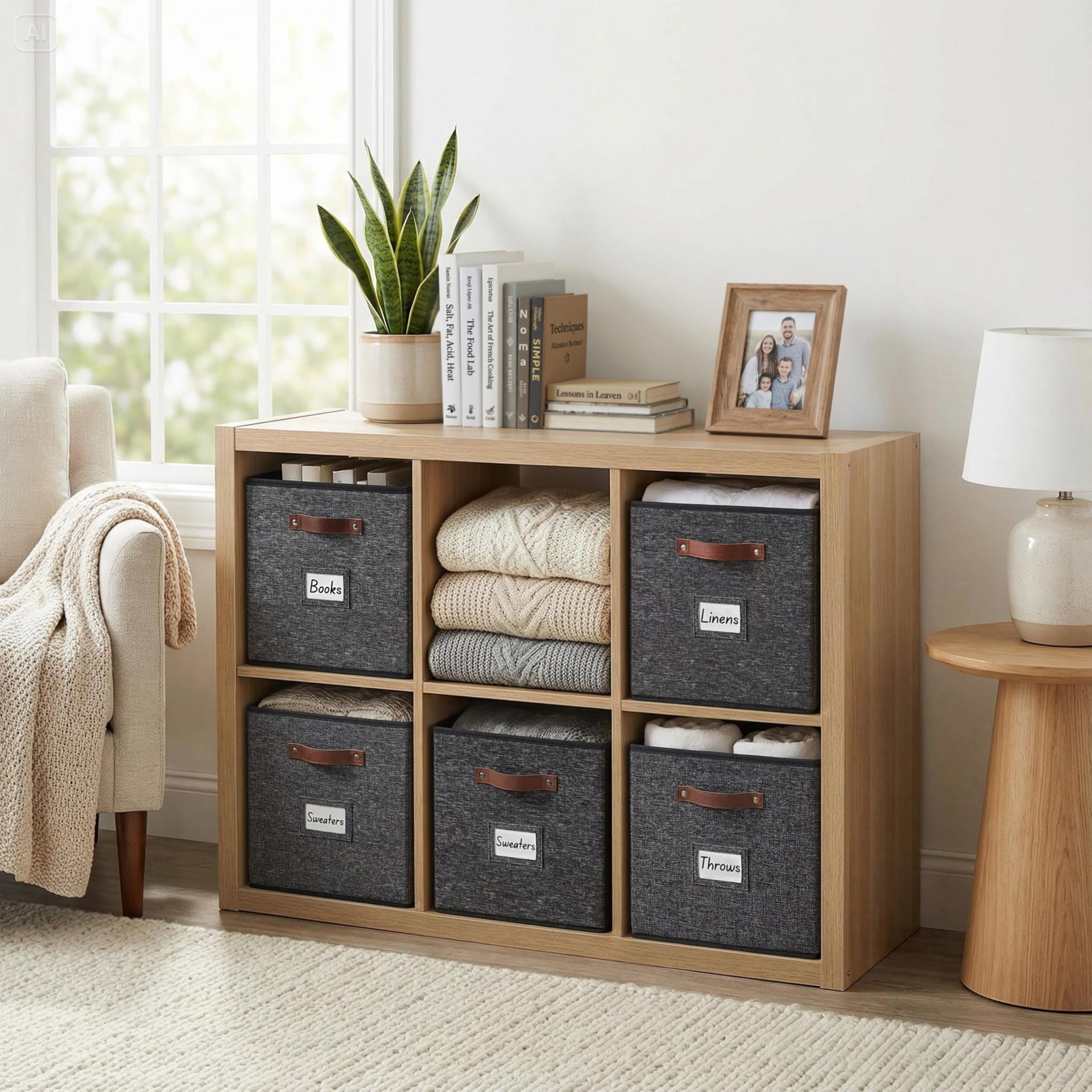 Storage Bins Cube Storage Bin with Labels (6 Count)
