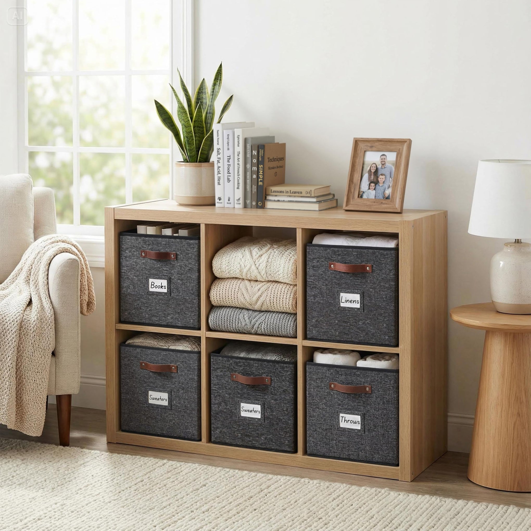 Storage Bins Cube Storage Bin with Labels (6 Count)