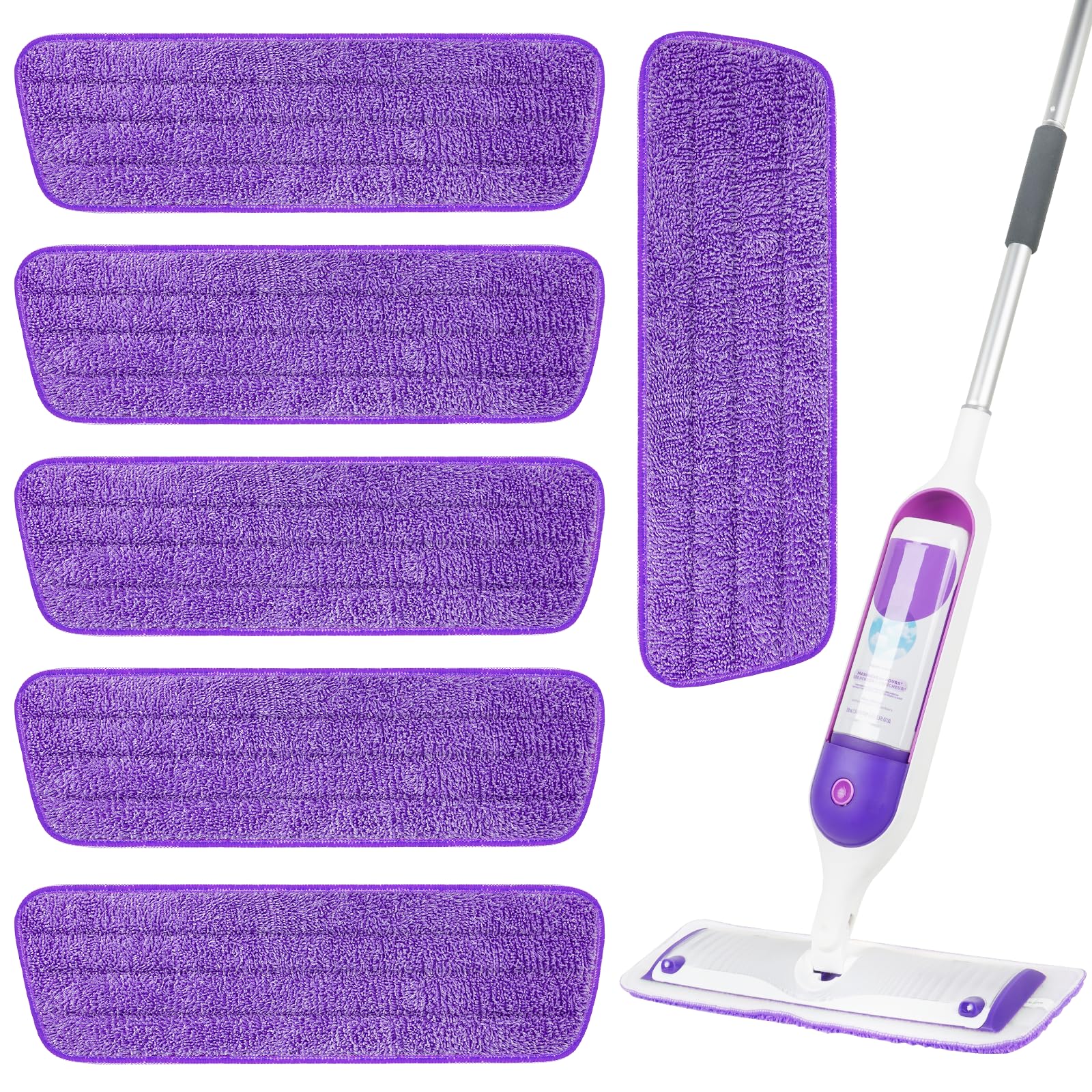 Microfiber Mop Pads 6 Pack for Swiffer PowerMop 13 (6 Count)