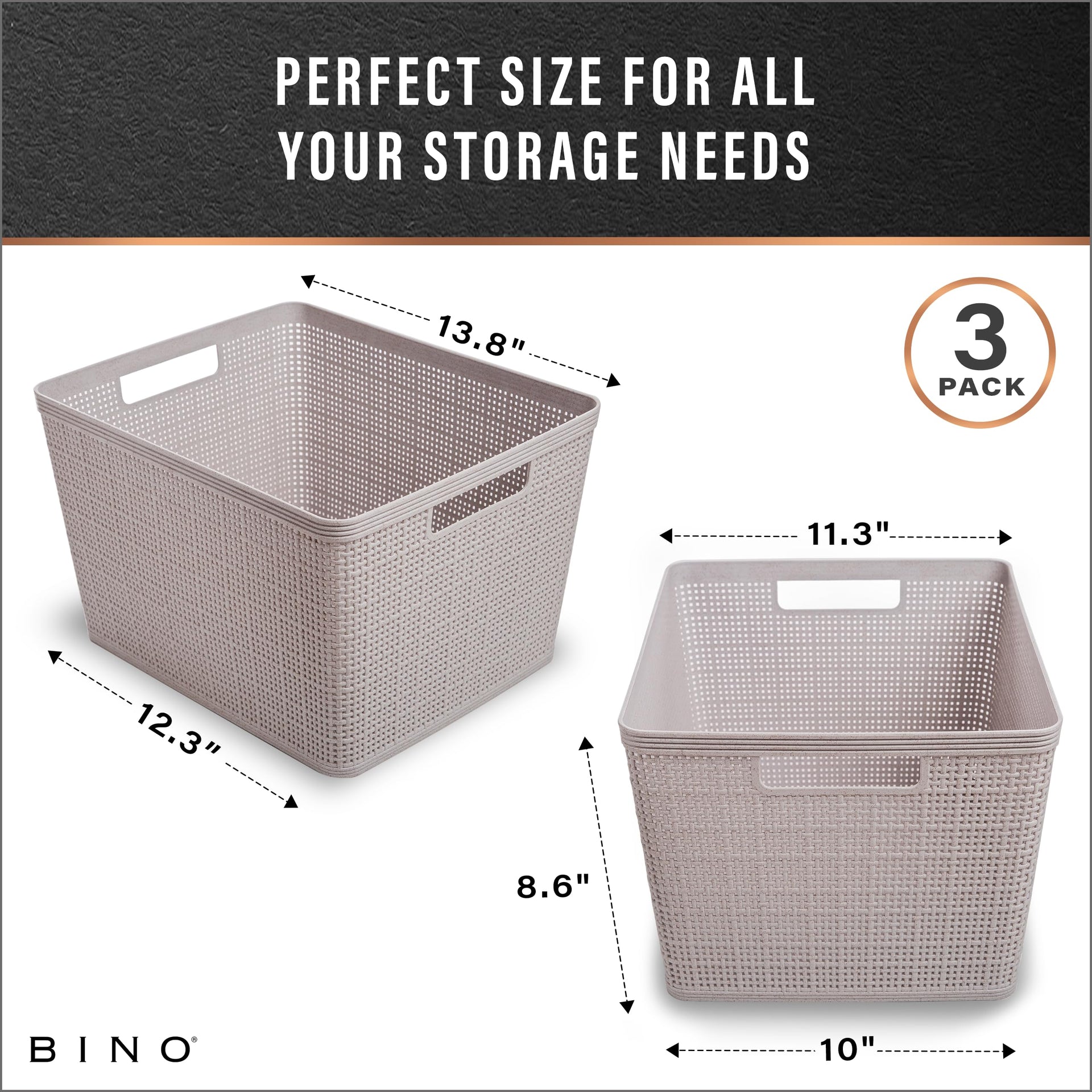 Woven Plastic Basket (3 Count)