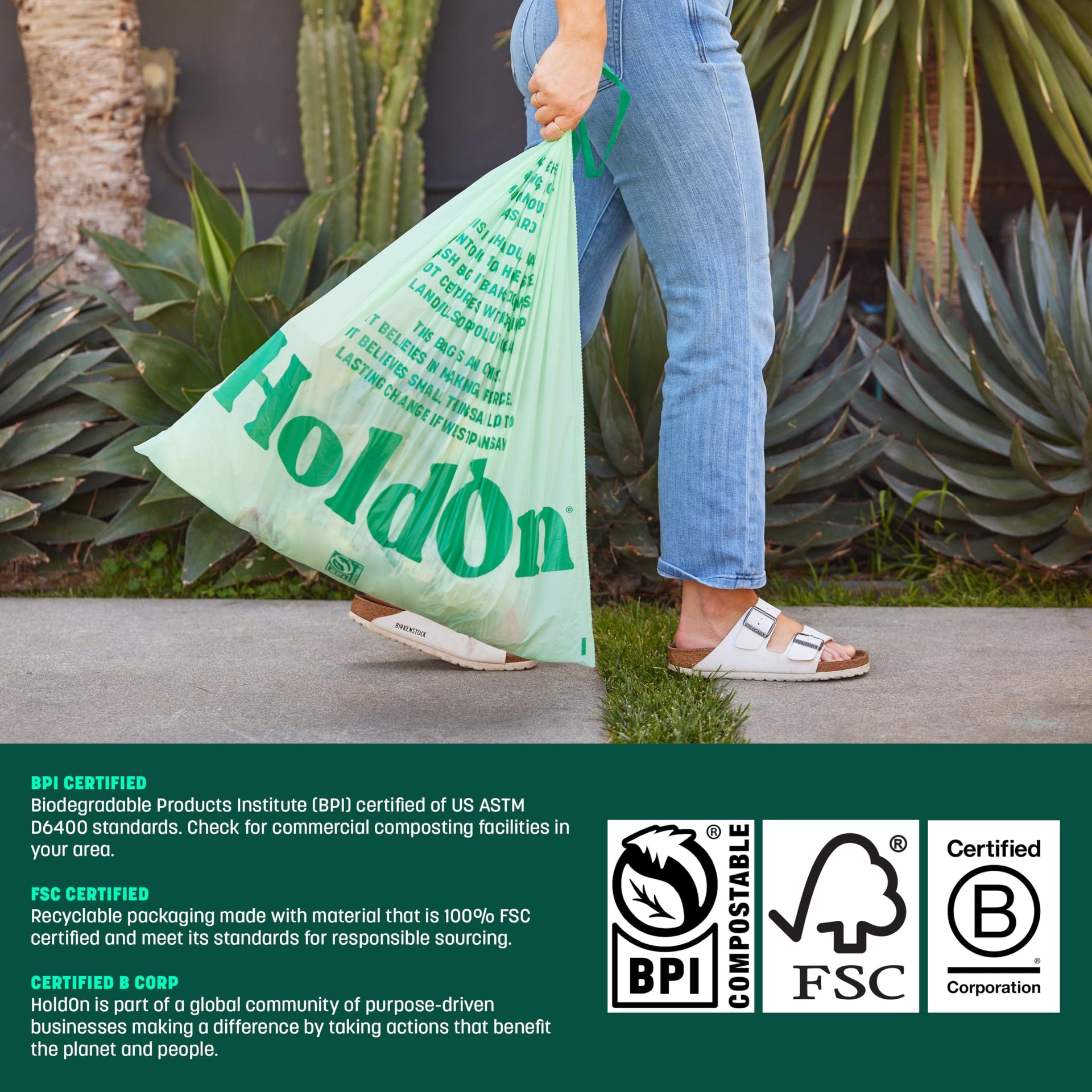 Compostable Tall Kitchen Drawstring Bags (40 Count)