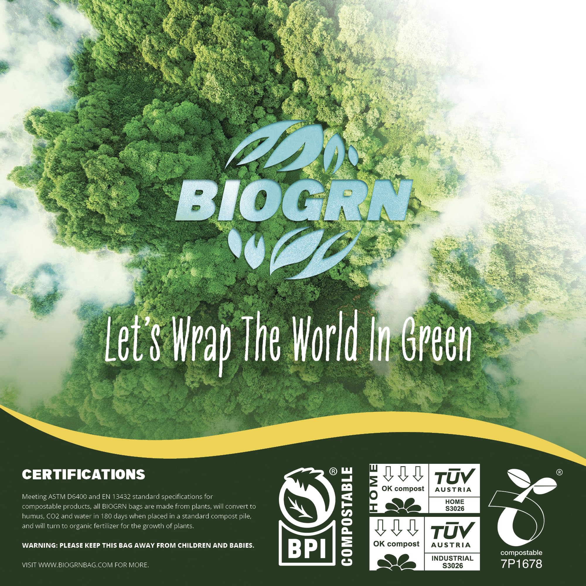 50 55 Gallon Compostable Trash Bags (12 Count)