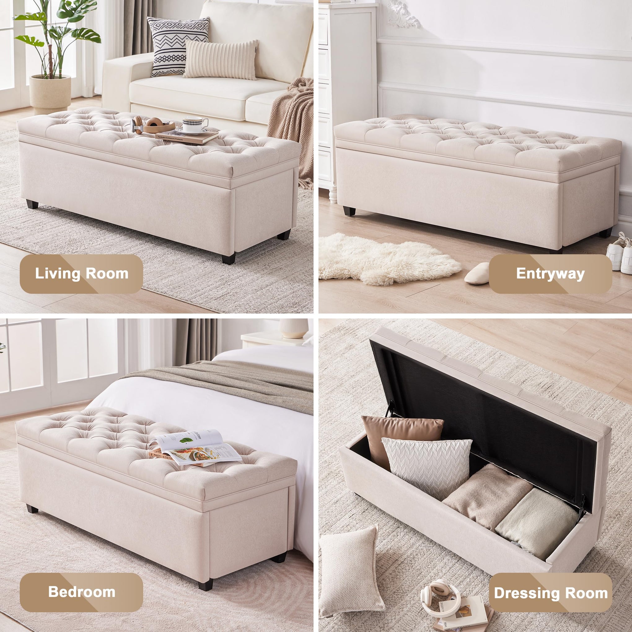 50 Inch Large Storage Ottoman
