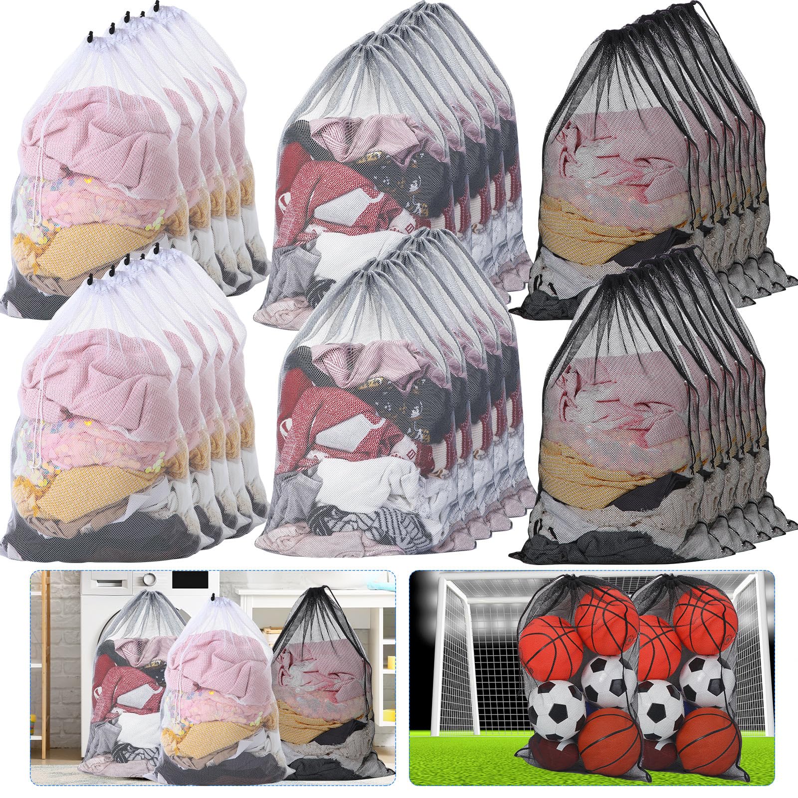 30 Pack Large Mesh Laundry Bags (30 Count)