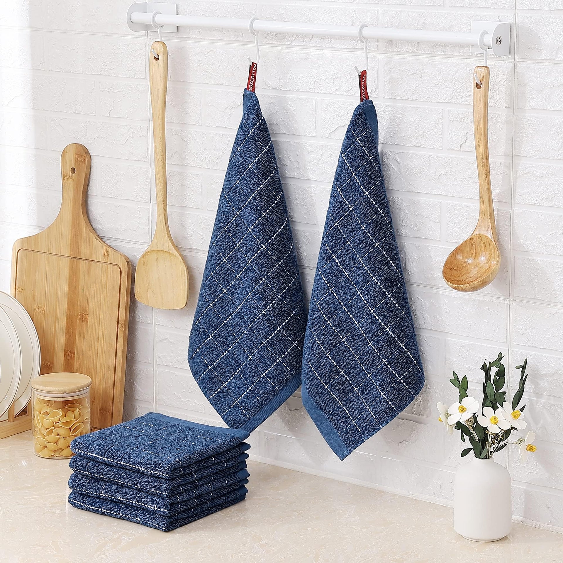 100% Cotton Terry Kitchen Dish Cloths (8 Count)