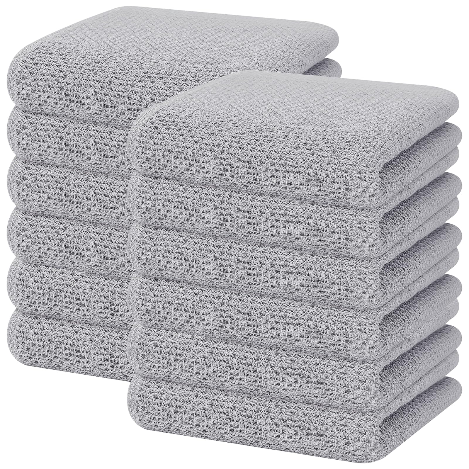 100% Cotton Waffle Weave Kitchen Dish Towels 12 (12 Count)