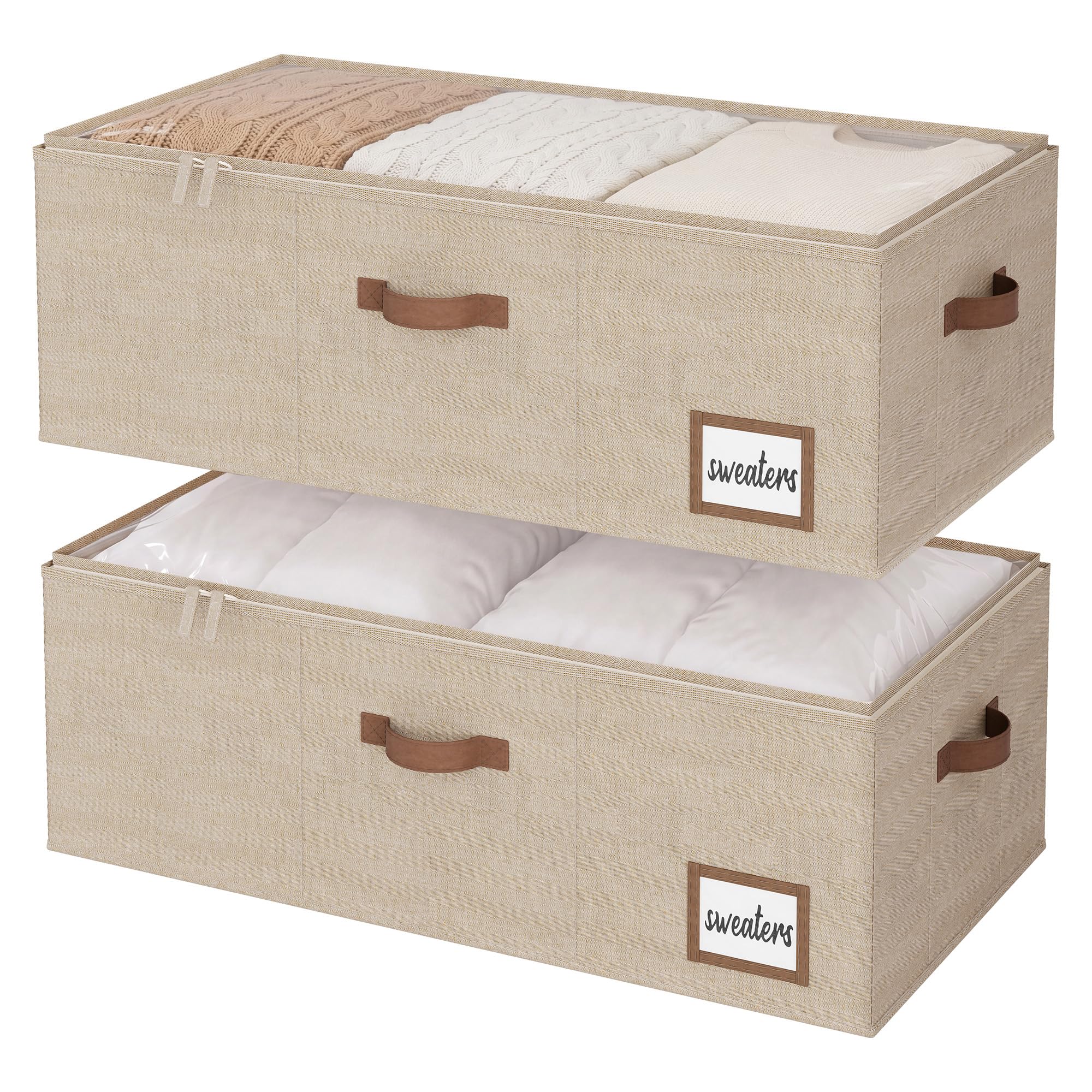 10 Inch Tall Under Bed Storage Containers with Clear Lid (2 Count)