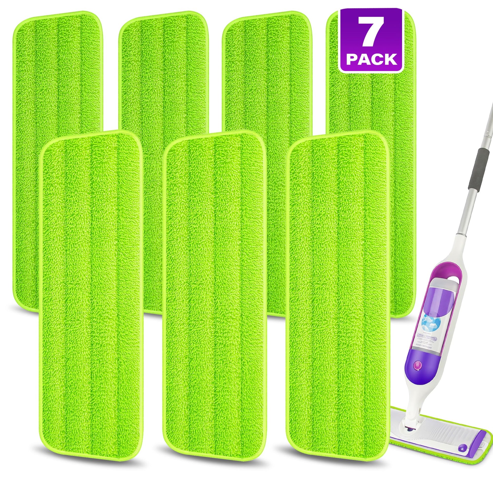 7 Pack Washable Microfiber Mop Pads for Swiffer PowerMop (7 Count)