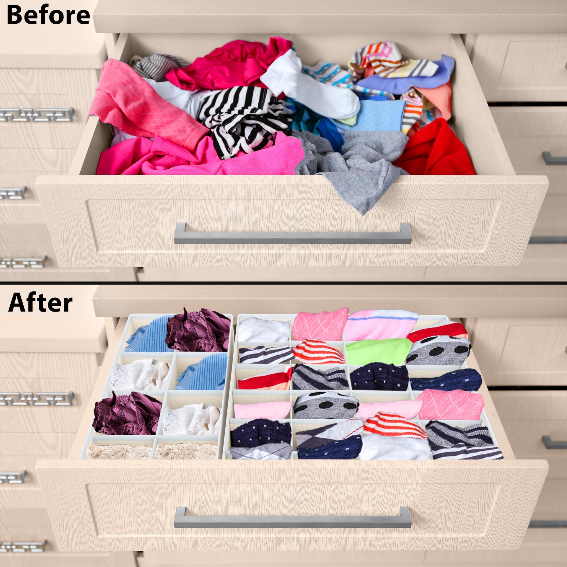4 Pack Drawer Organizer Set for Underwear (4 Count)