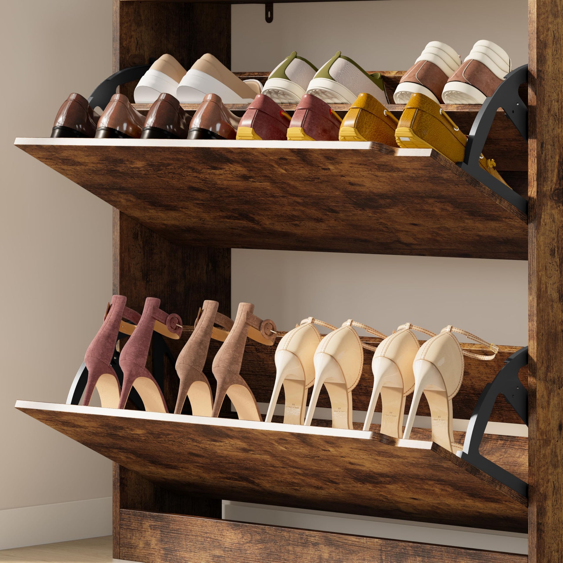Shoe Cabinet with 2 Flip Drawers