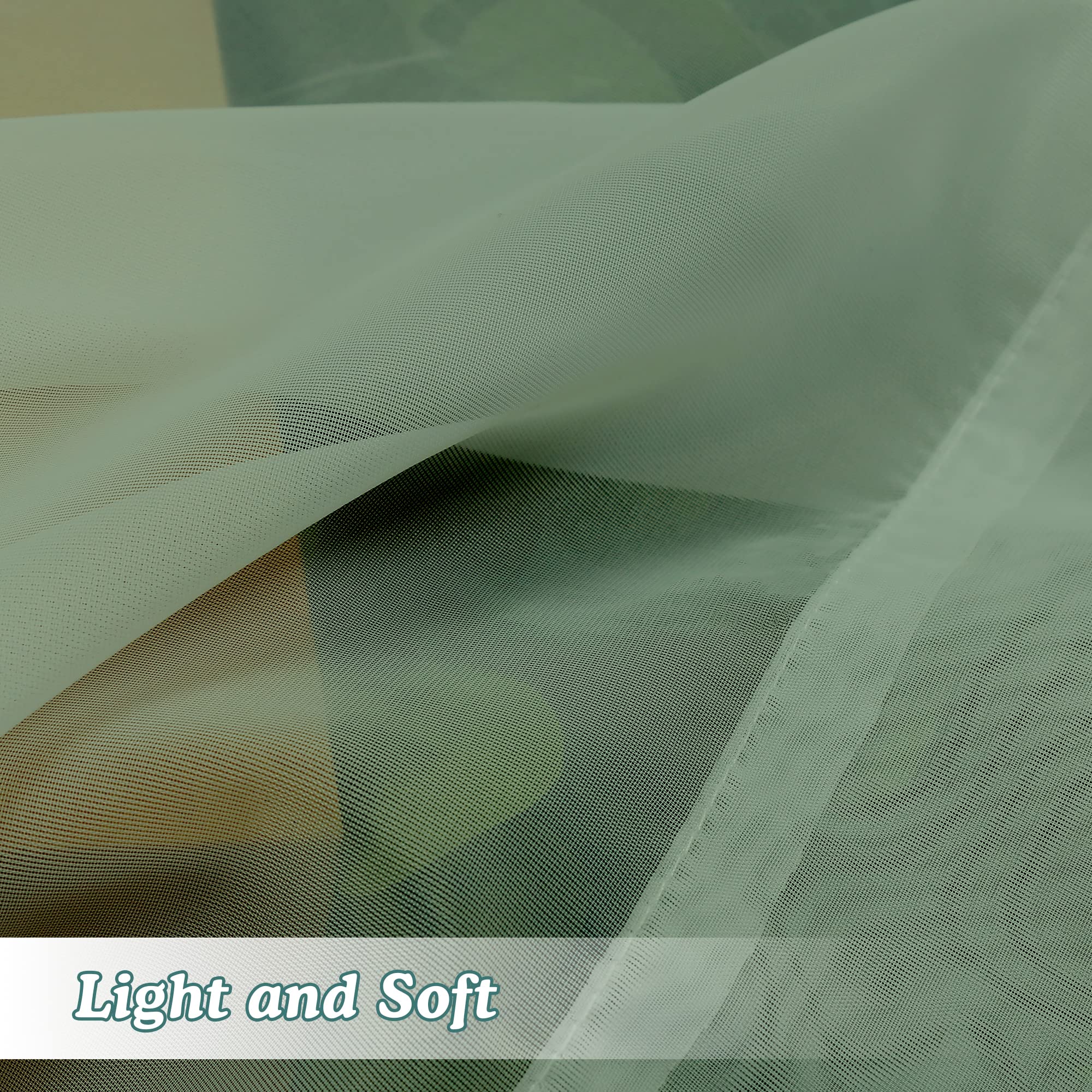 Sage Green Sheer Curtains 72 Inch Length 2 Panels