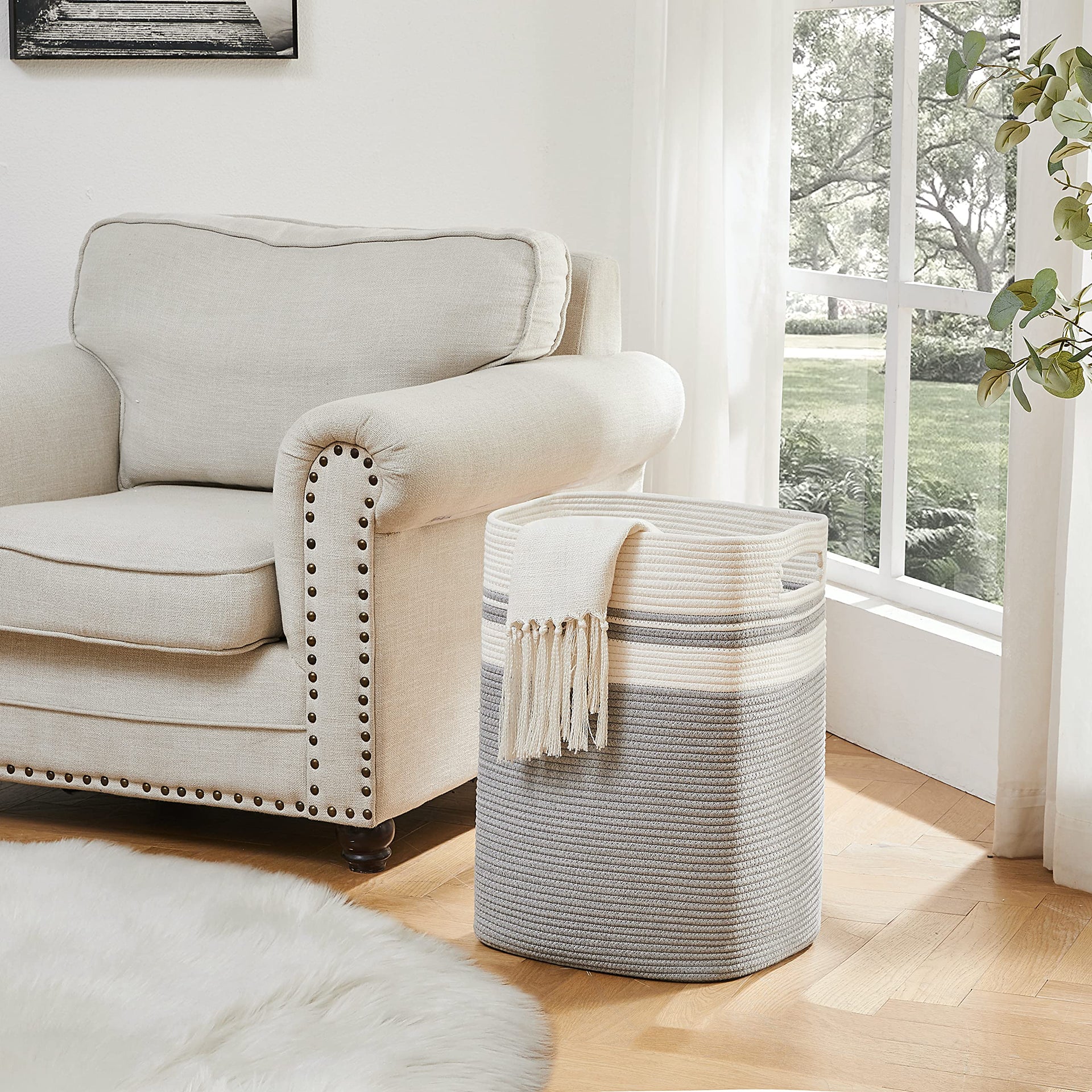 Laundry Hamper Collapsible Laundry Basket Clothes Organizer Gray