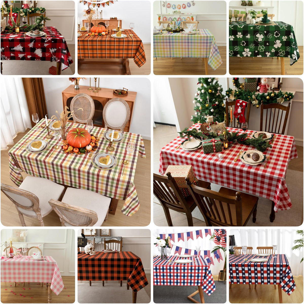 Waterproof Checkered Tablecloth Runner Fabric