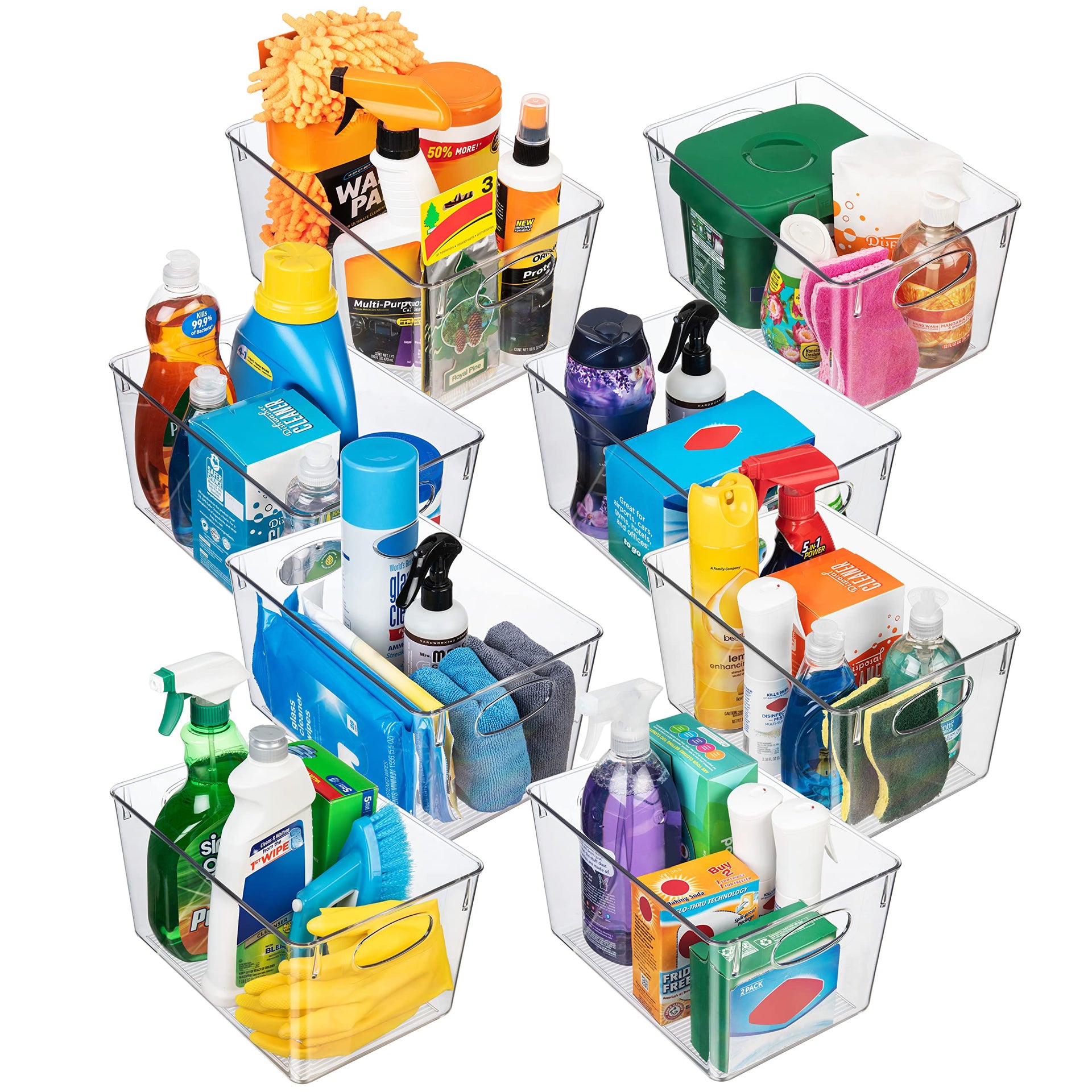 Plastic Storage Bins With lids (8 Count)