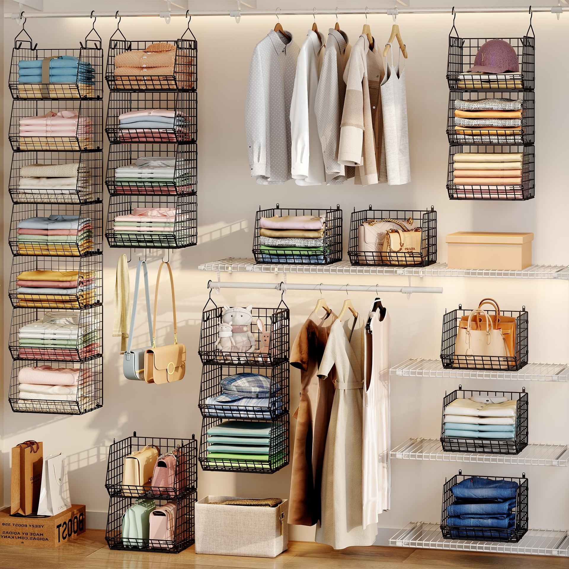 7 Tier Foldable Hanging Closet Organizer and Storage (7 Count)