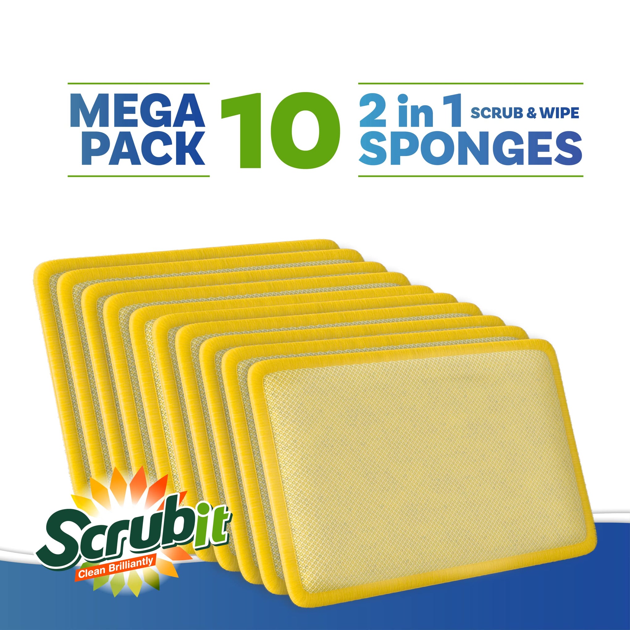 Scrub and Wipe Cleaning Pads [10 Pack] (10 Count)